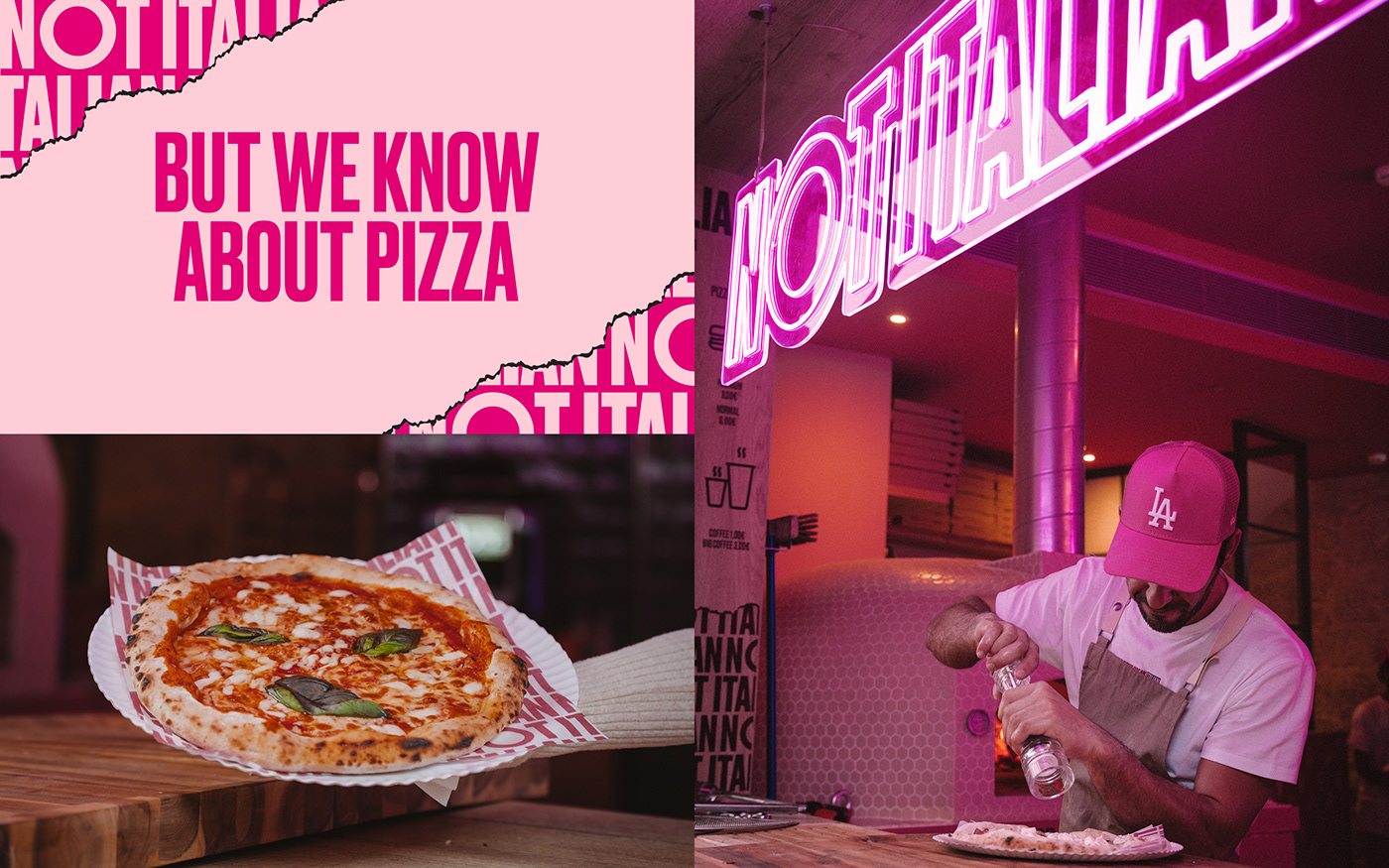 Food  restaurant Pizza pink Urban burger Fast food logo BULLSEYE NOT ITALIAN
