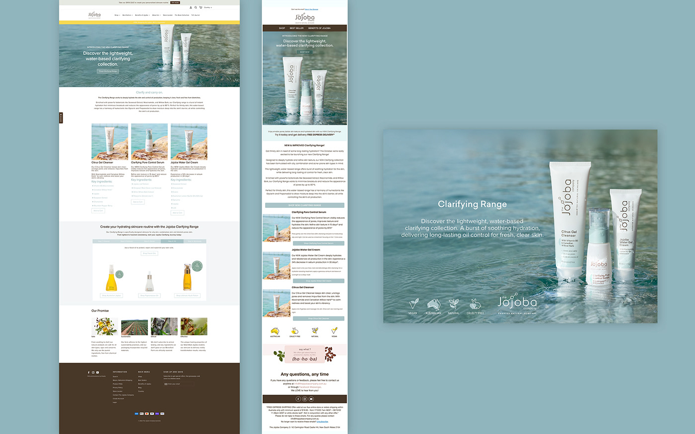 art direction  edm landing page design photoshoot retouching  skincare Website Design