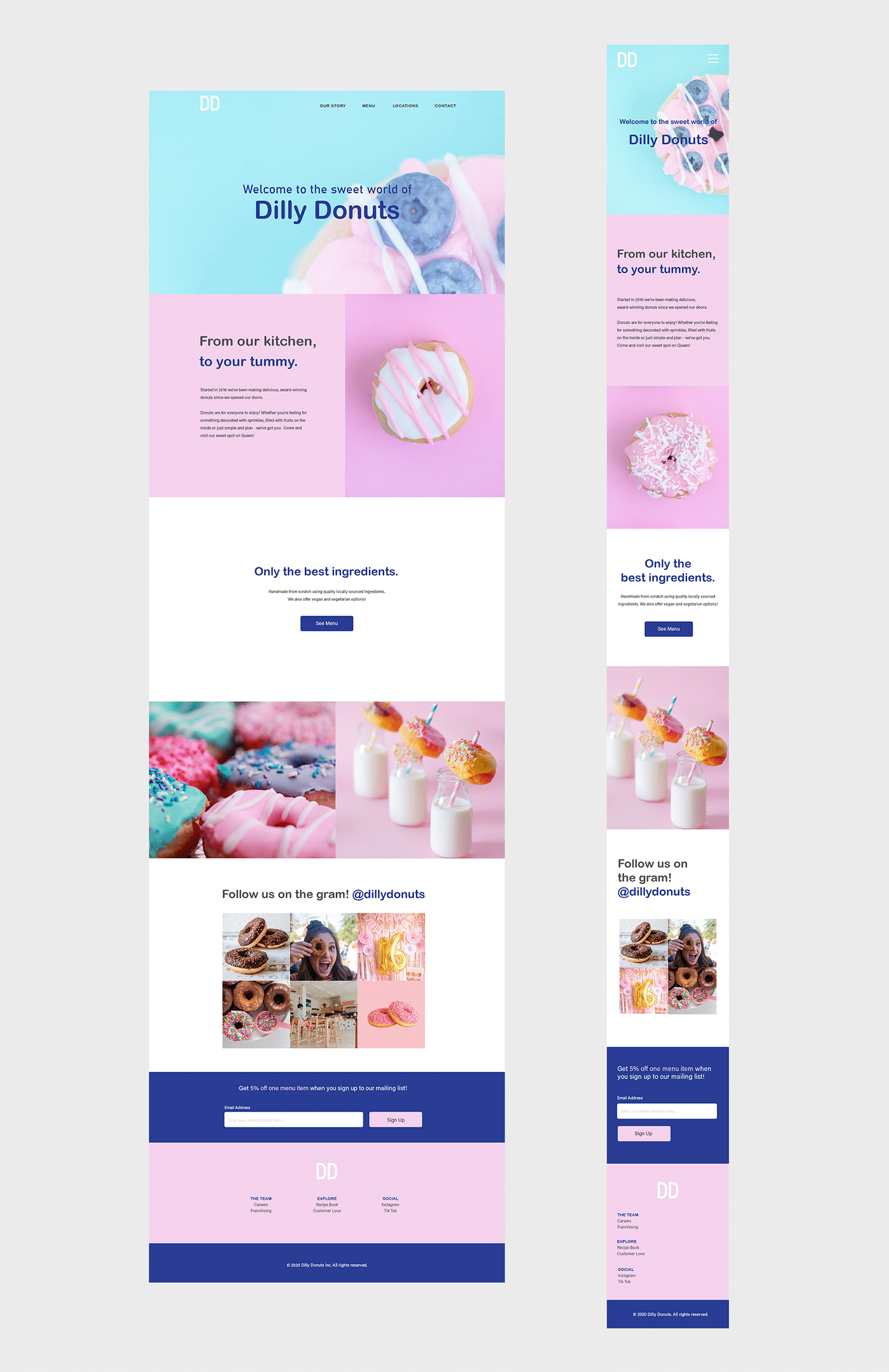 Donuts Websitemockup donut shop Responsive Design Small Business Web Design 