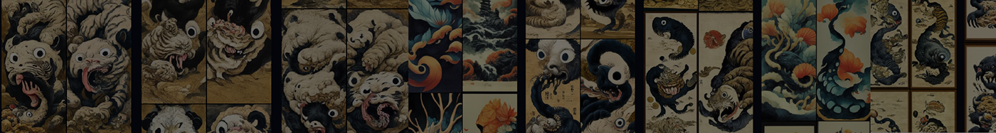 graphic design  midjourney poster artwork Drawing  fantasy monsters Moominlinda 鄭秀芳
