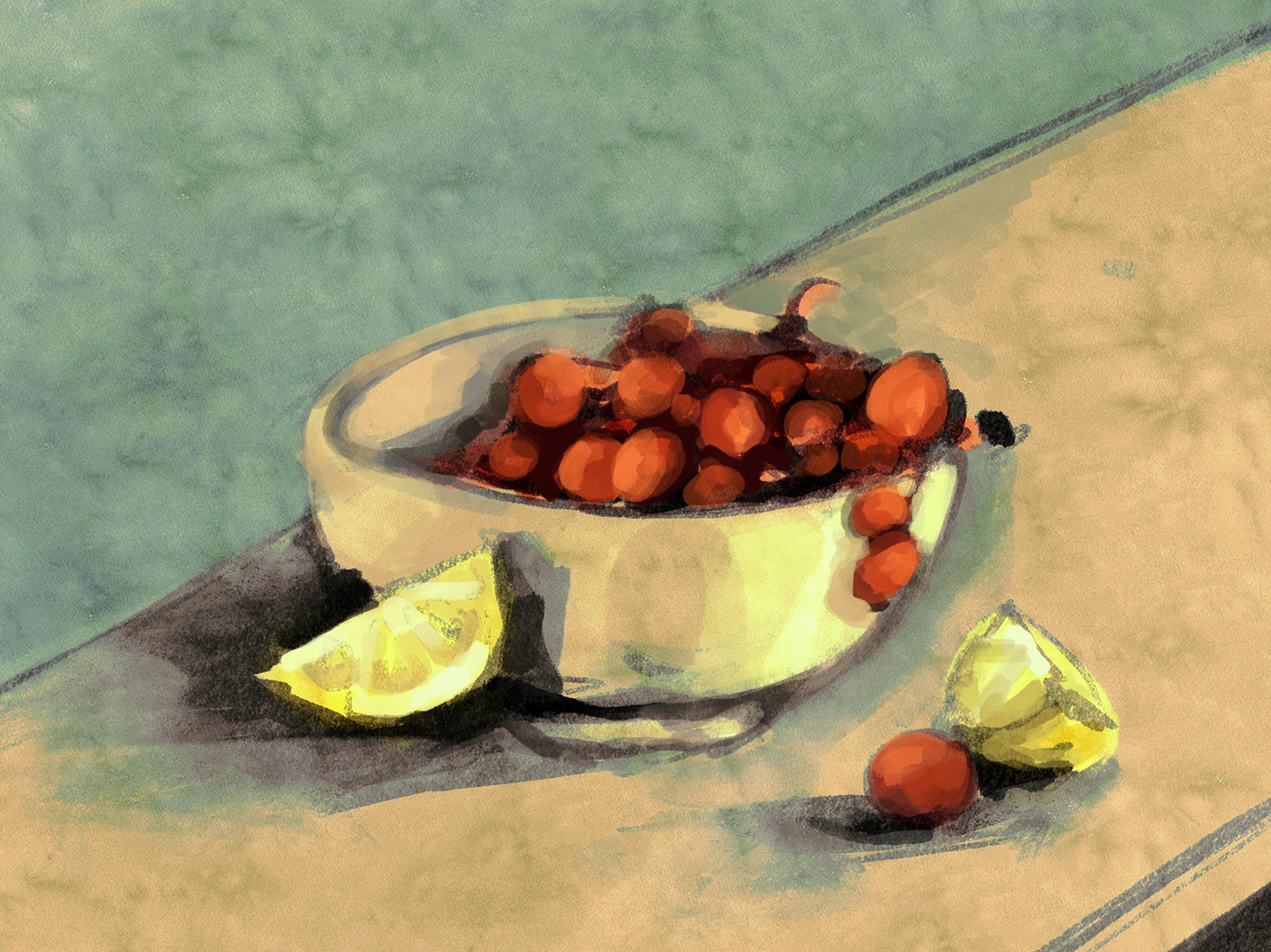 Digital Art  digital illustration ILLUSTRATION  Procreate digital painting sketch Fruit still life Food 