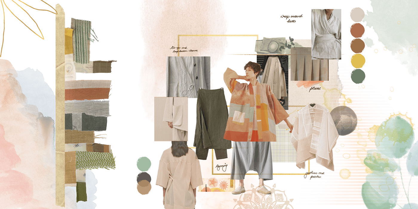 kerala apparel textile handloom ecofriendly Sustainability Collection moodboard colour Silhouette