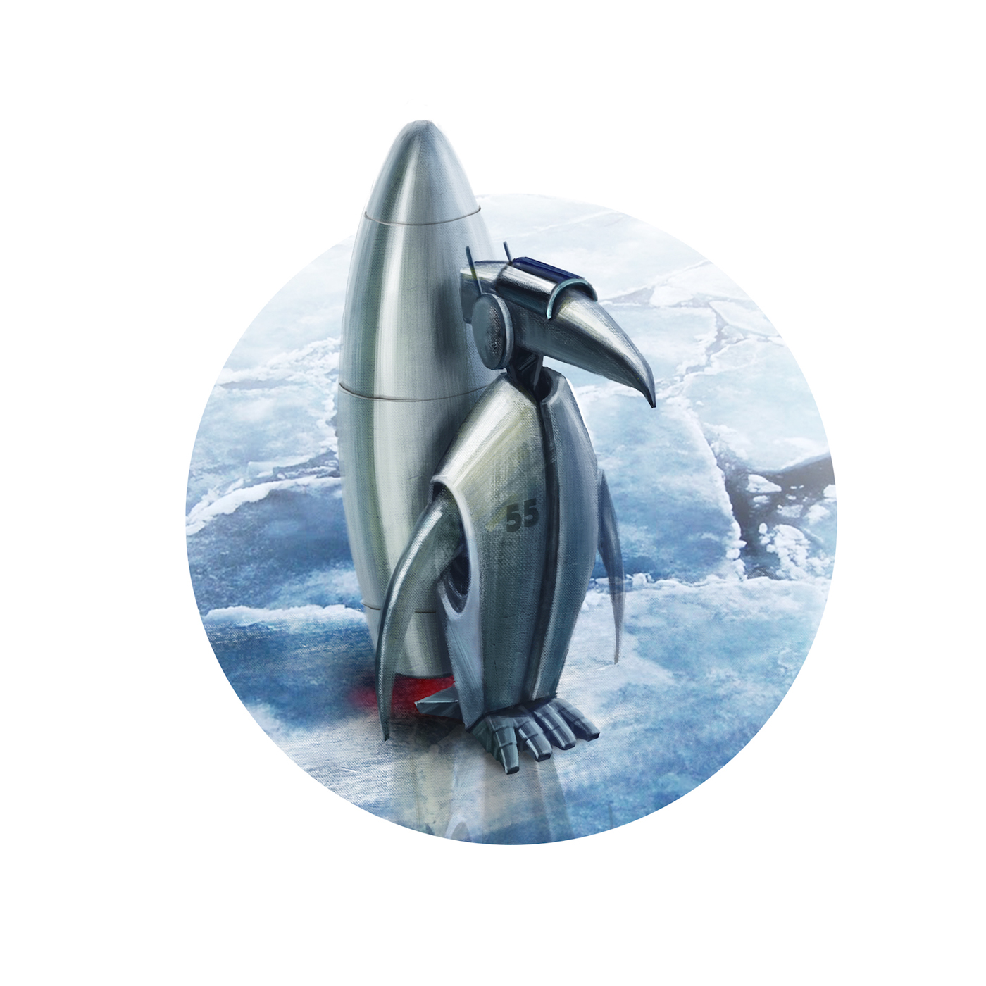 sketch CG phantasy digital painting monster creep penguin antarctica