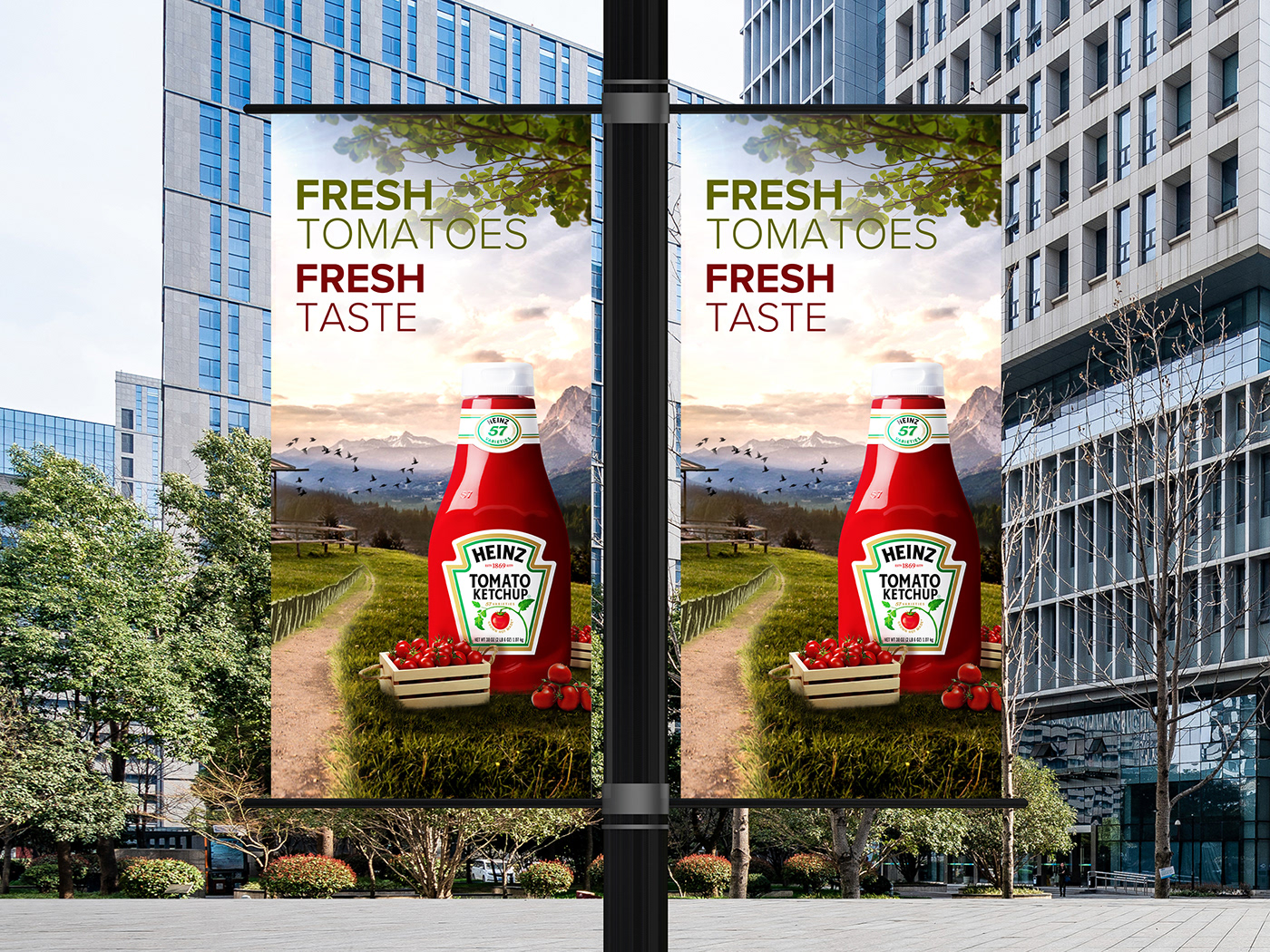 heinz poster billboard graphicdesign posterdesign product advertisingposter ketchup posmaterials rollup