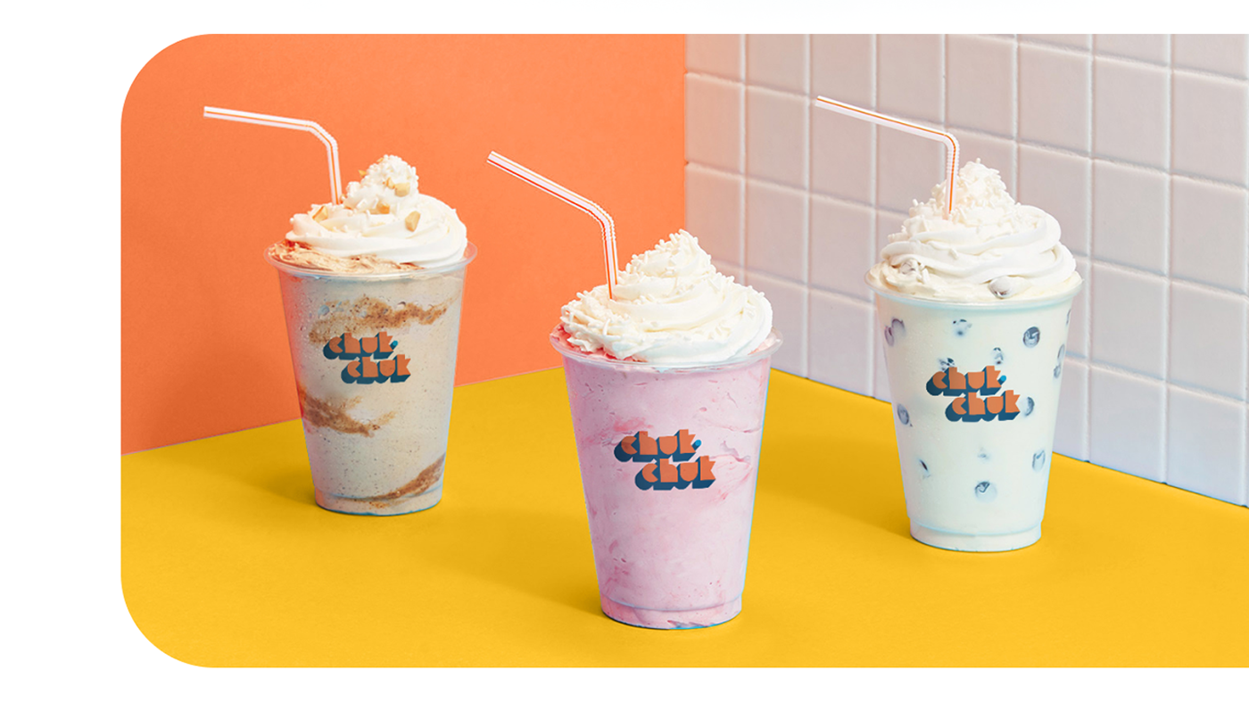 branding  drinks Dynamic Fun ice cream kido Logo Design Milk Tea restaurant visual identity