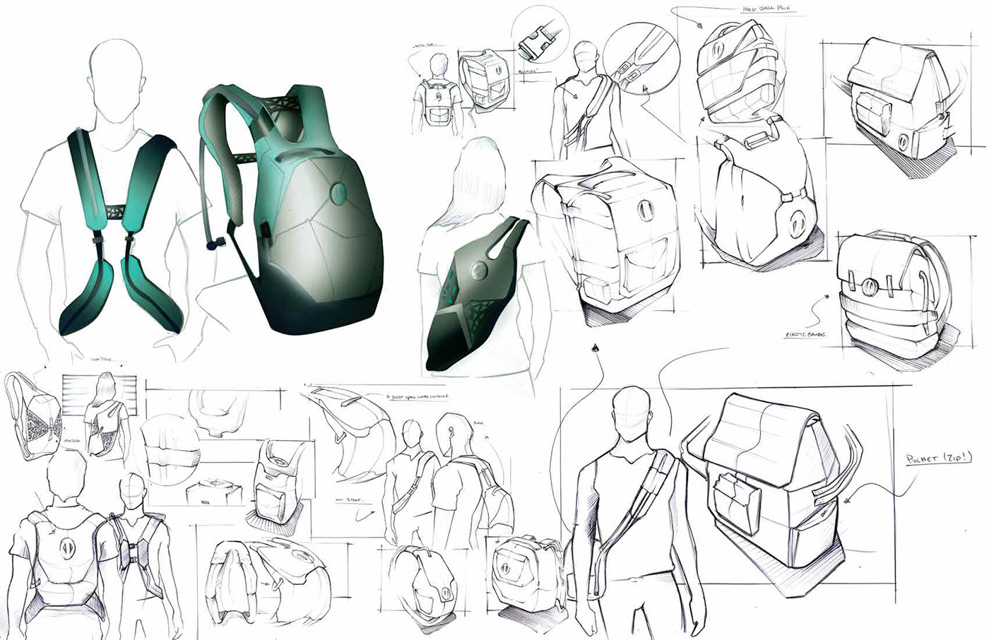 sketches product development ideation product design  industrial design  Solid Works watch backpack shoes
