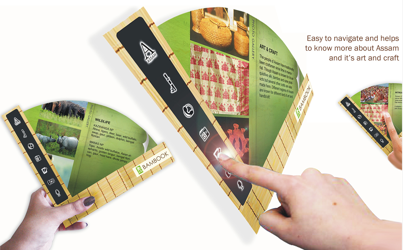 bamboo  Interaction Design  Assam tangible user interface  travel guide guide book