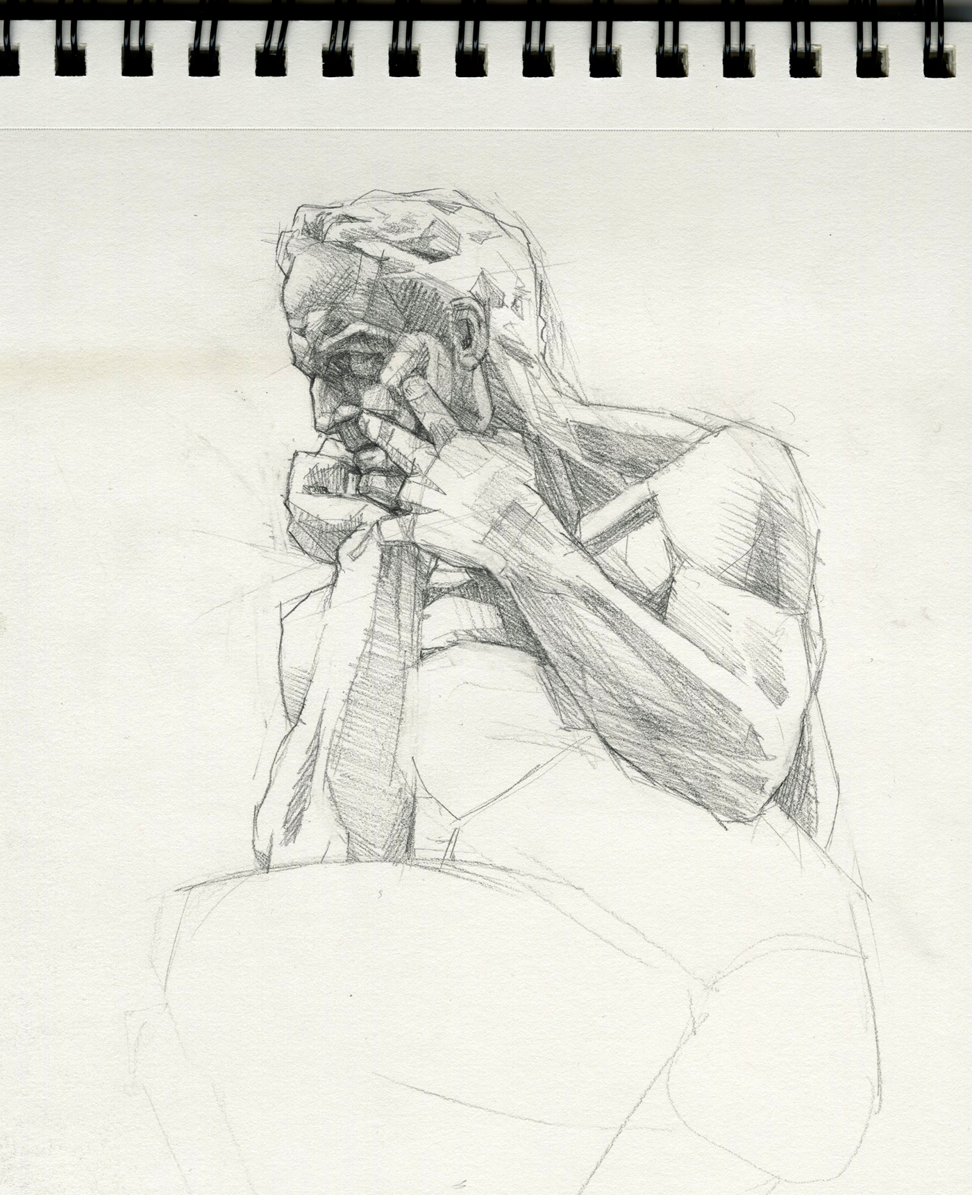 Sketch sculpture classical starvation Metropolitan Museum Art nyc direct observation life Drawing 