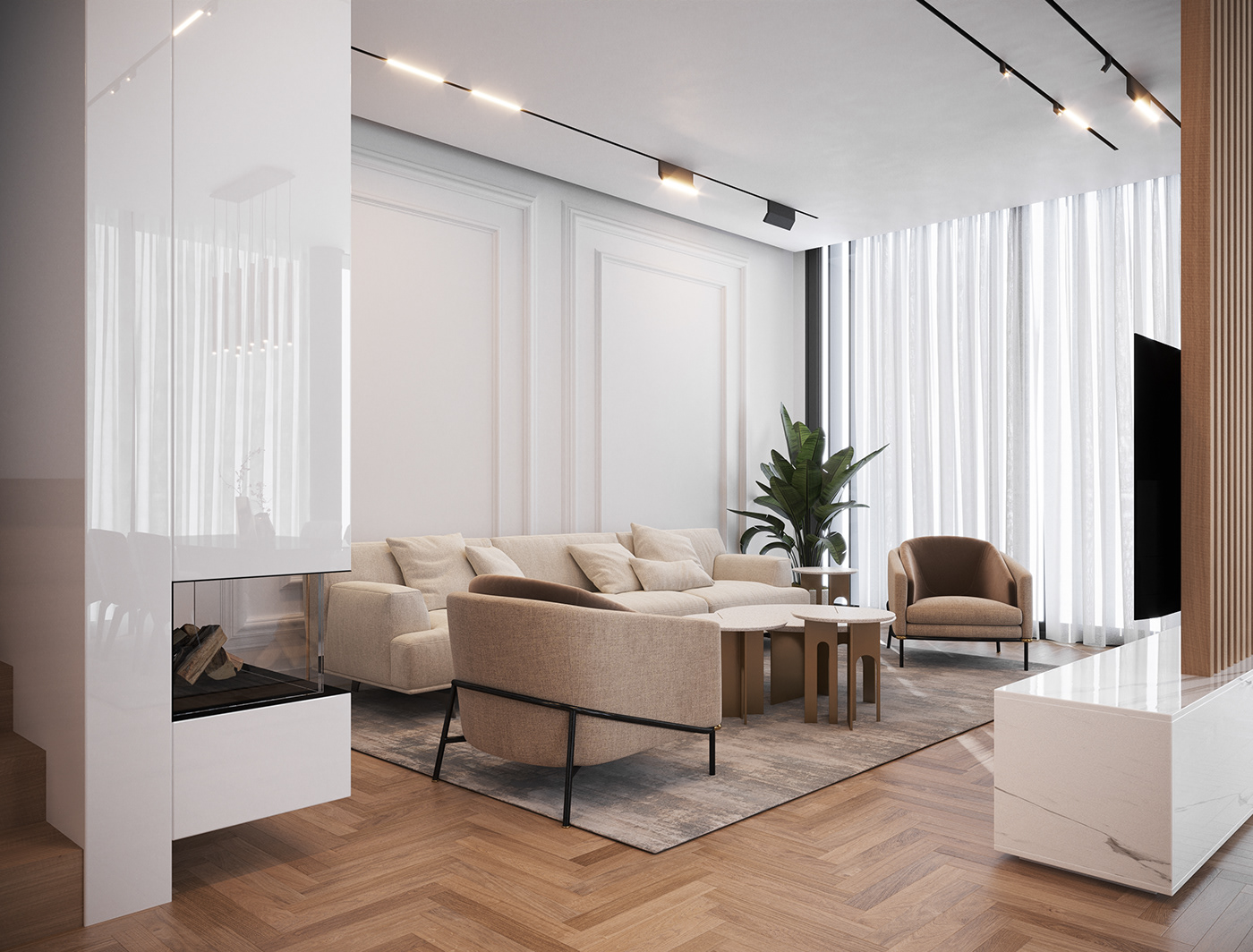 3D 3ds max architecture archviz corona house interior design  modern Render visualization