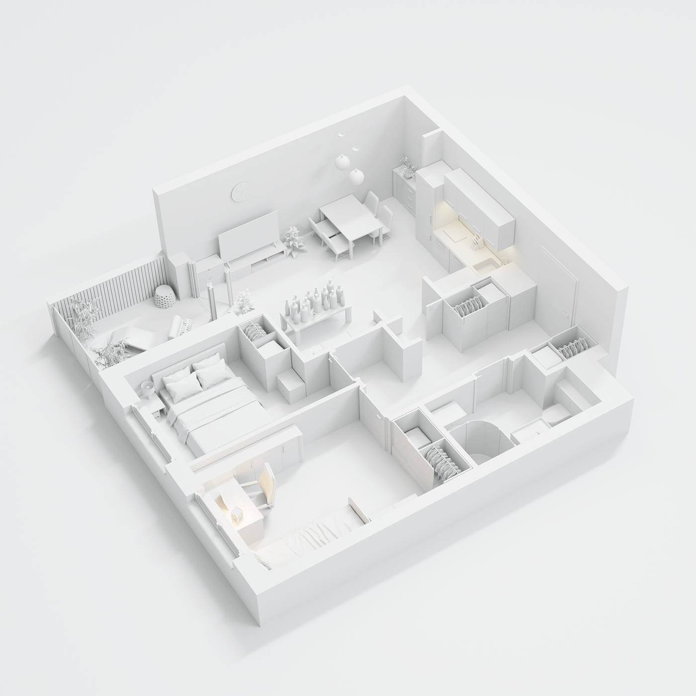 3D 3d modeling archi archviz blender floor plan Interior interior design  Render visualization