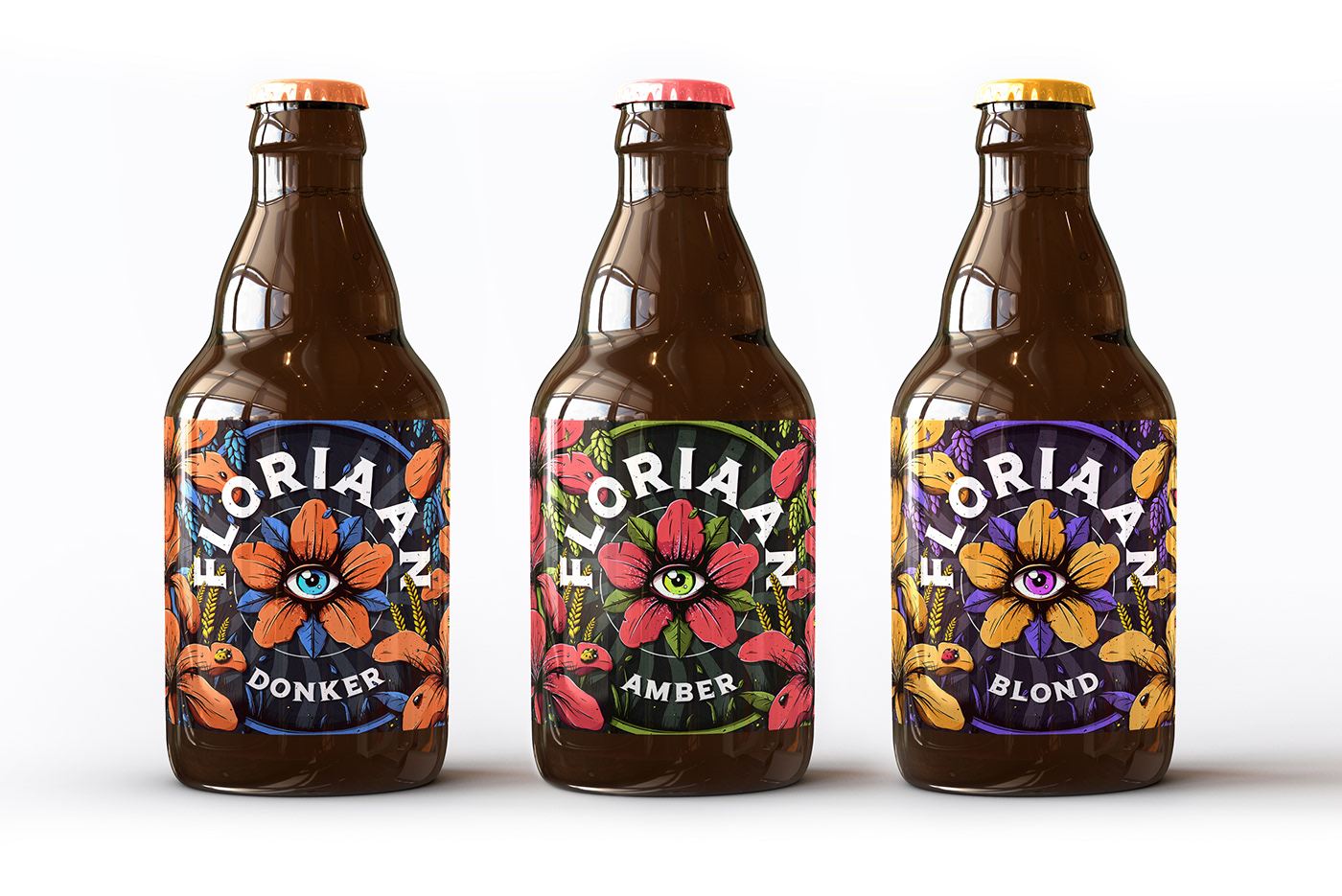 beer label Packaging ILLUSTRATION  hippie flowerpower Nature psychedelic poster Jonas Devacht