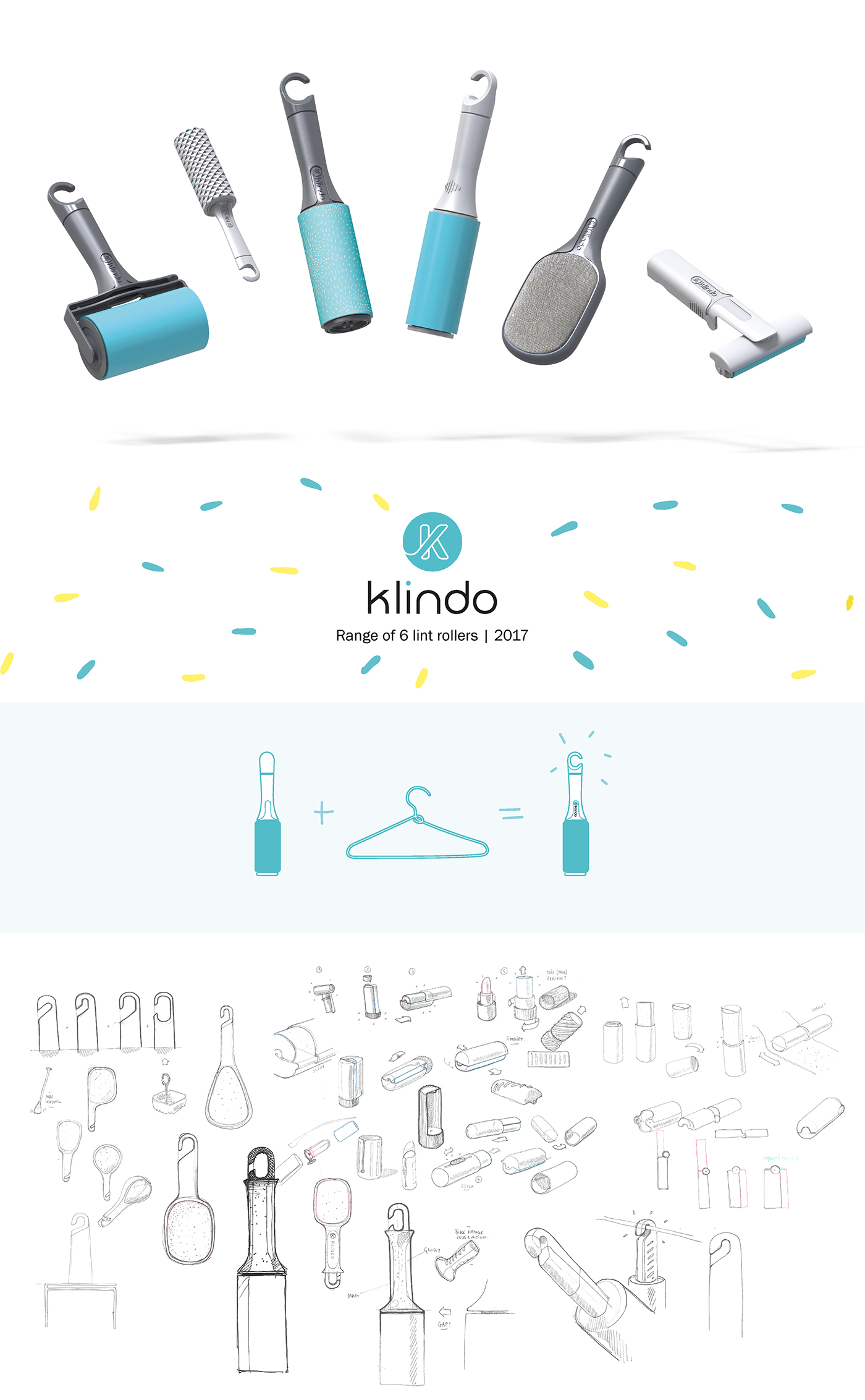 KLINDO Carrefour lint roller cleaning storage product design  industrial design  Packaging dressing design by carrefour