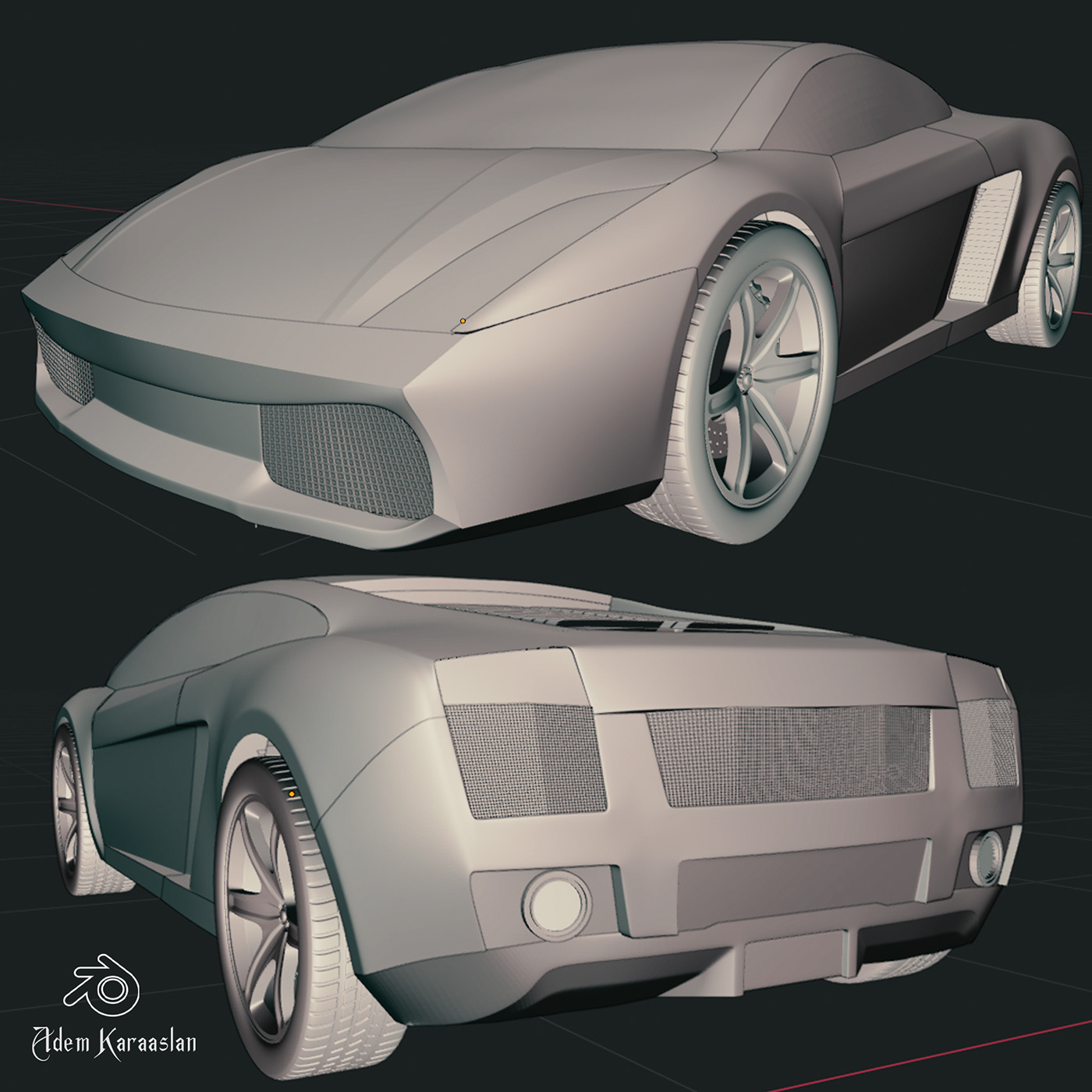 lamborghini blender 3ds max Maya 3D modeling car automotive   3D рендер