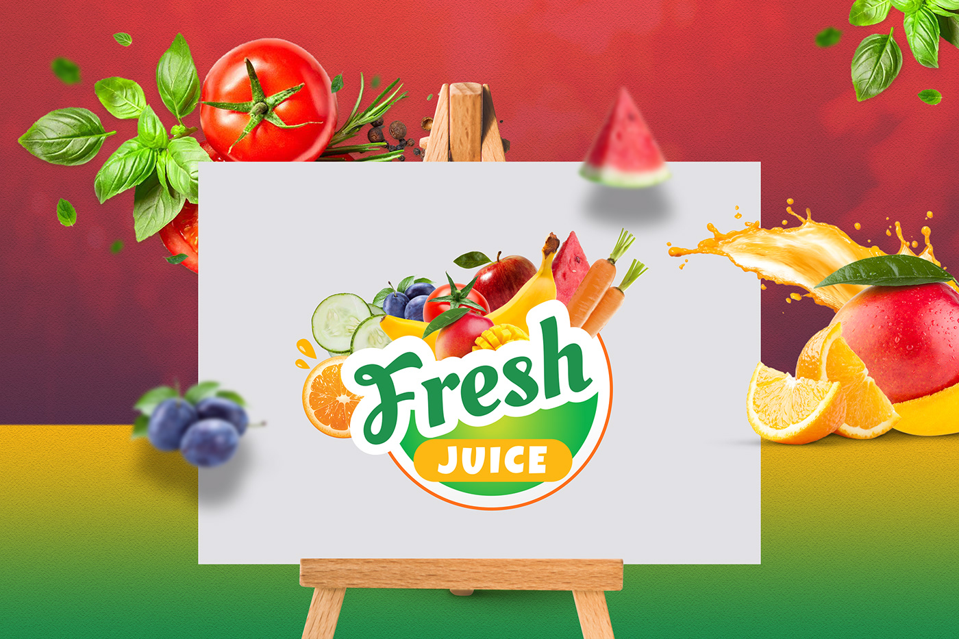 Fresh Juice Protein Logo Design.