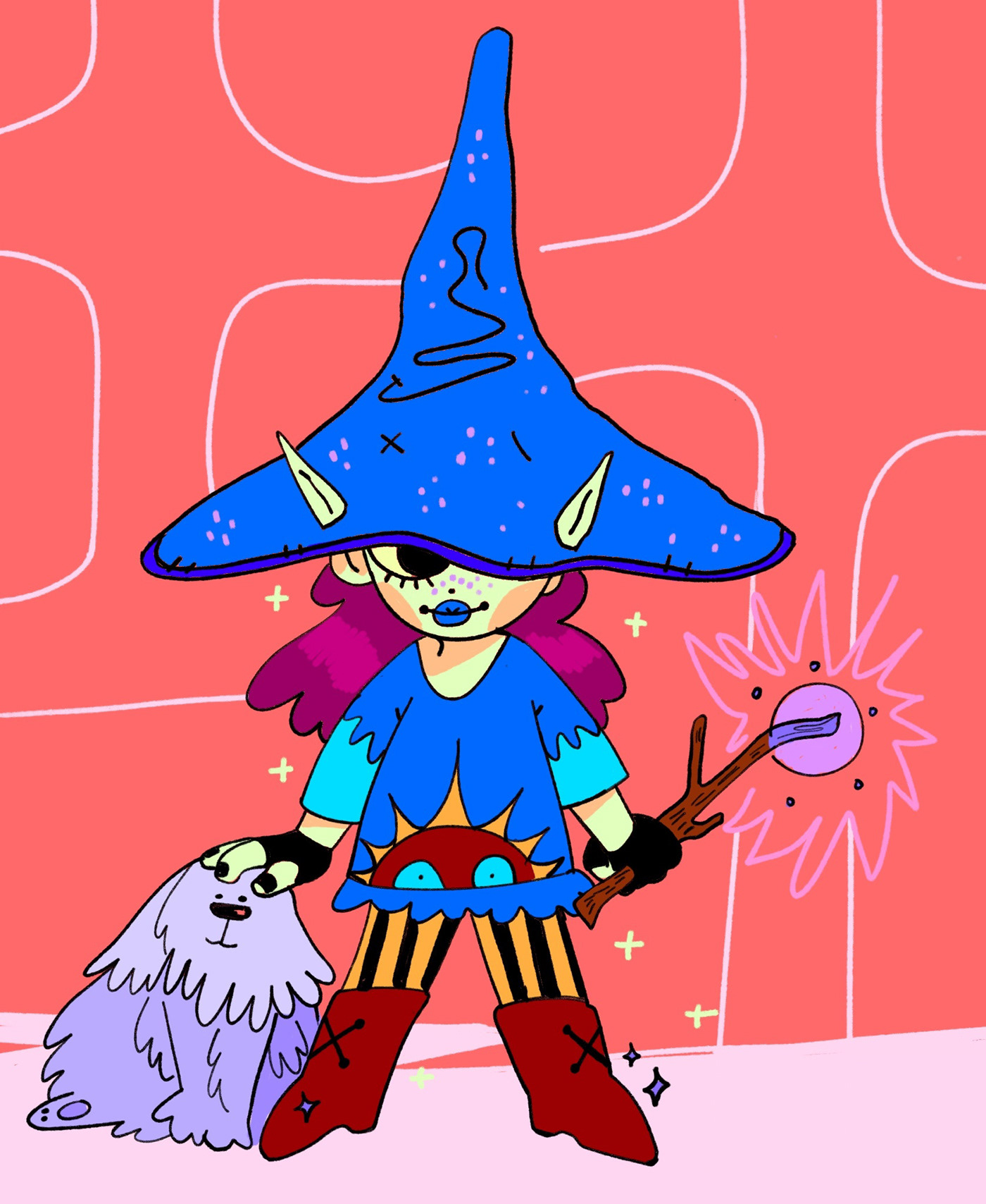 art cartoon Character design  digital illustration Drawing  fantasy Magic   Procreate witch