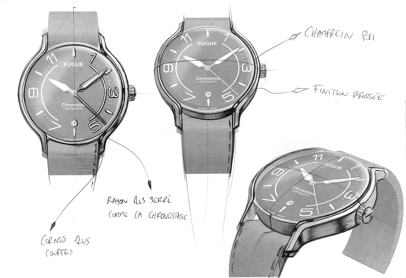 fugue Watches montres horology modularity Jewellery watch design marc tran trilogy details