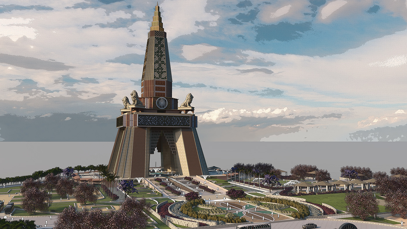 tower architecture thesis ILLUSTRATION  Landscape Design lumion Render visualization 3D view