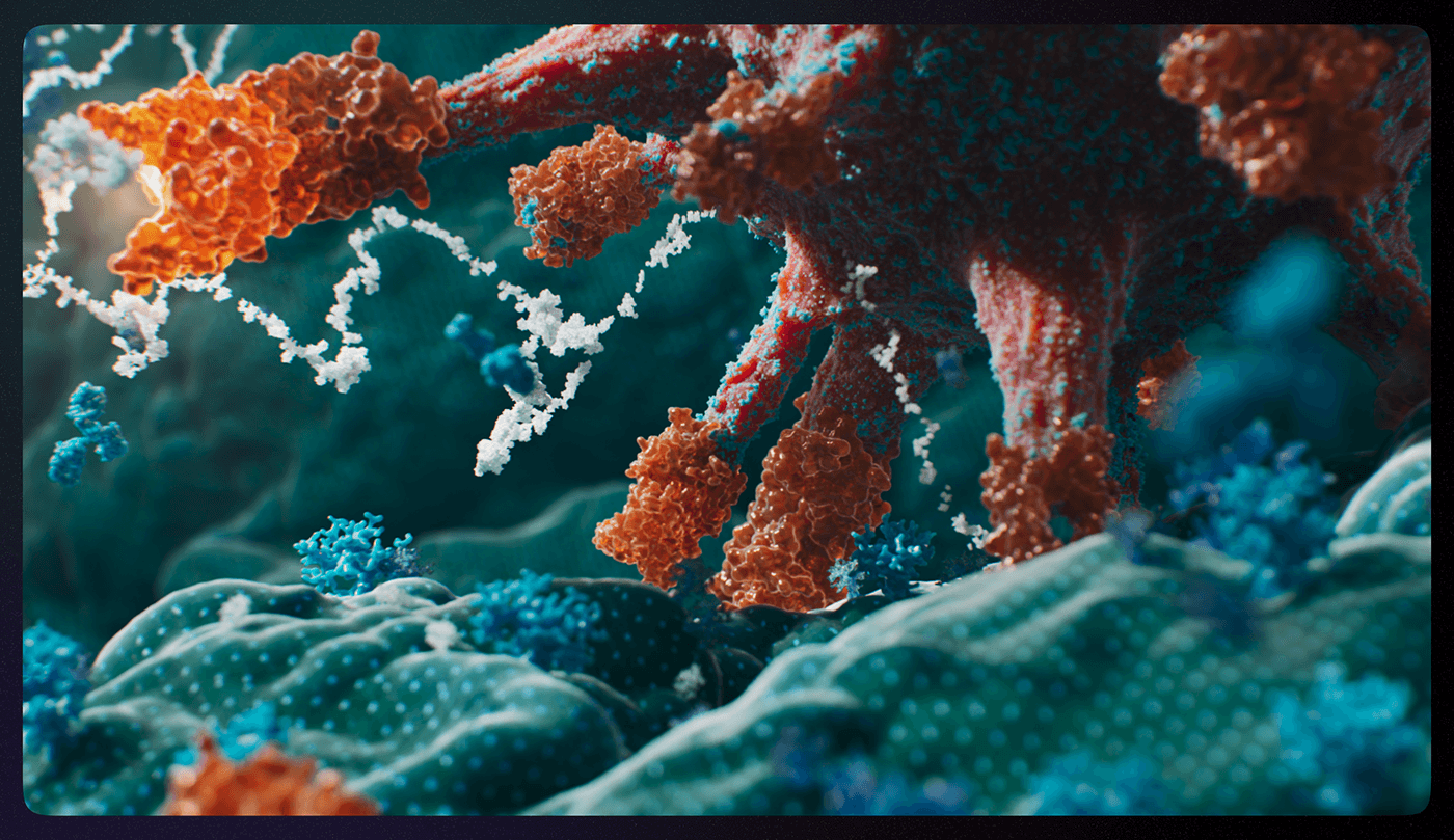 medical DNA Bacteria cinema 4d x-particles xparticles redshift maxon virus 3D