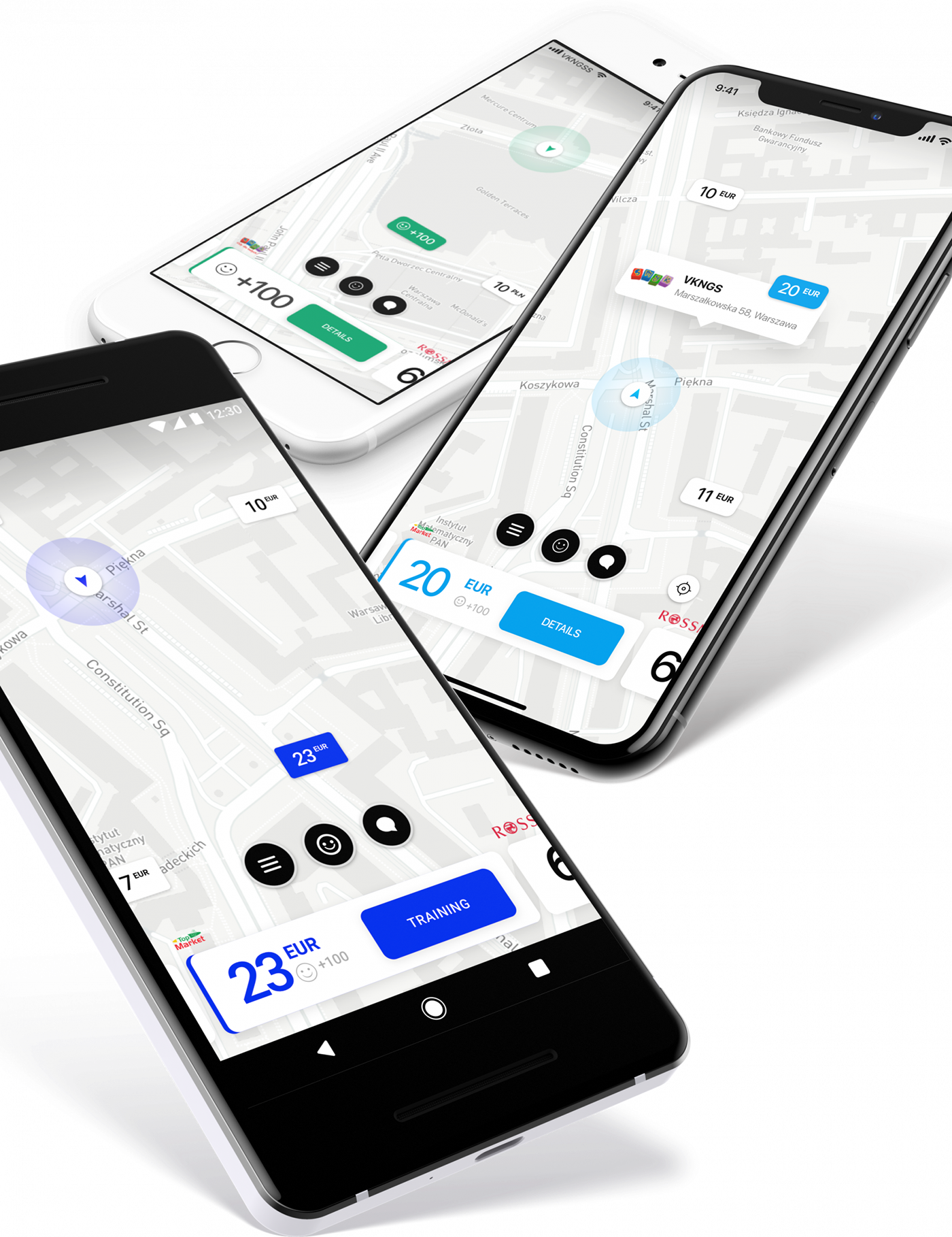 mobile Mobile app taktask UI ID ux android ios green gps