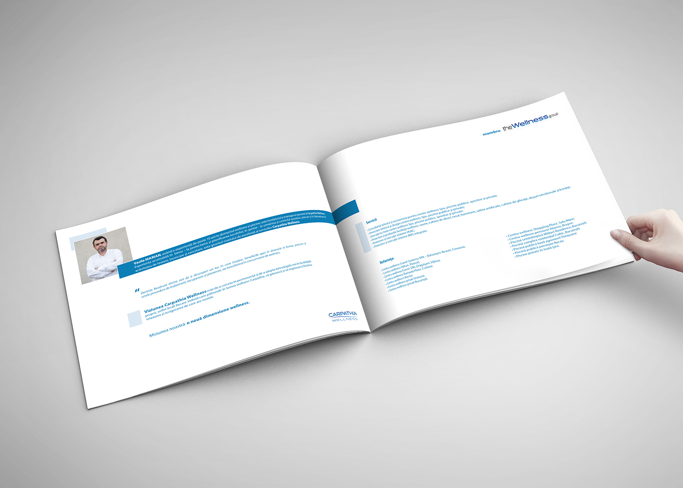 Wellness Spa brochure company presentation profile clean minimal blue