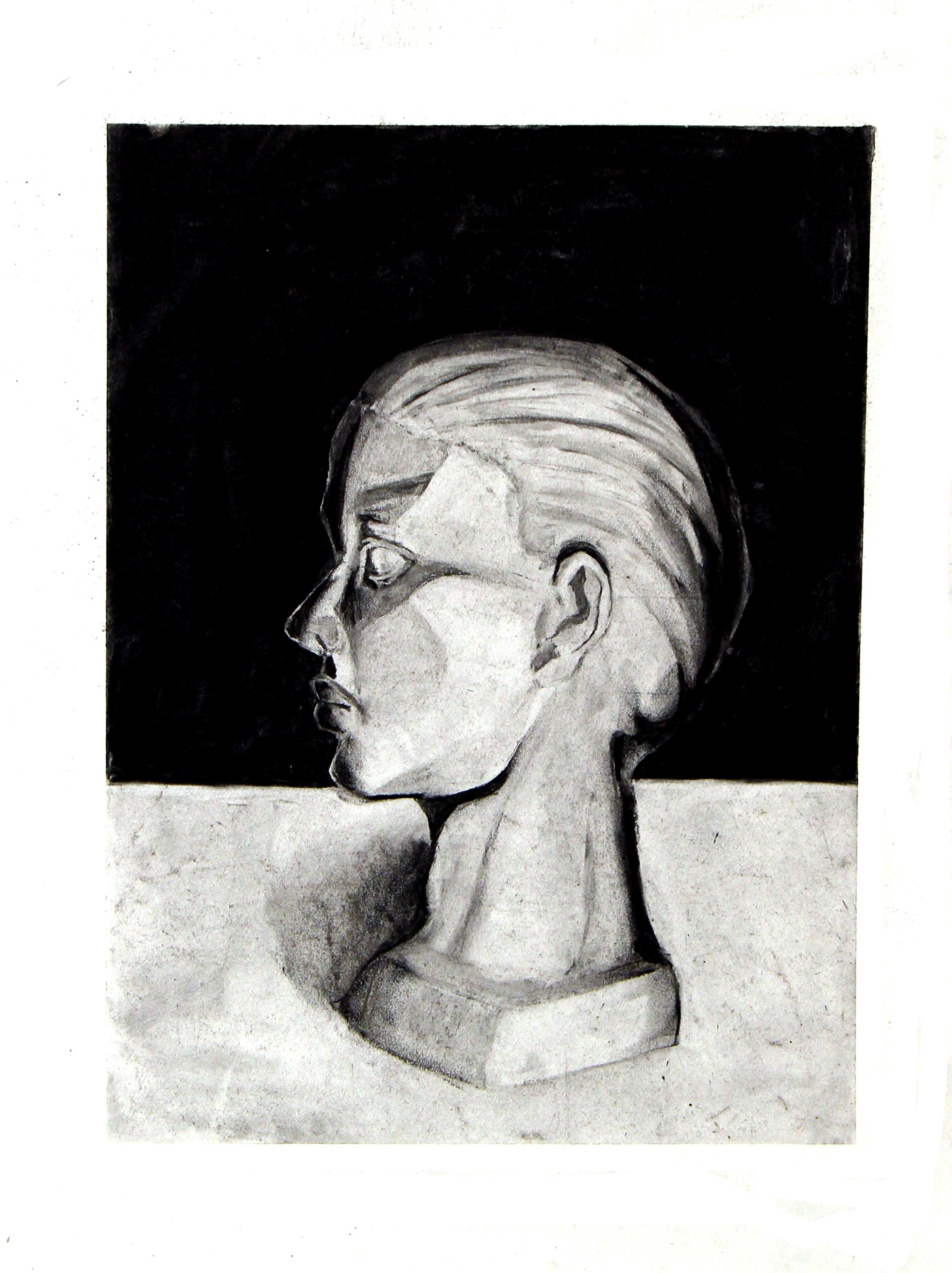 charcoal bust Drawing  observational drawing fine art
