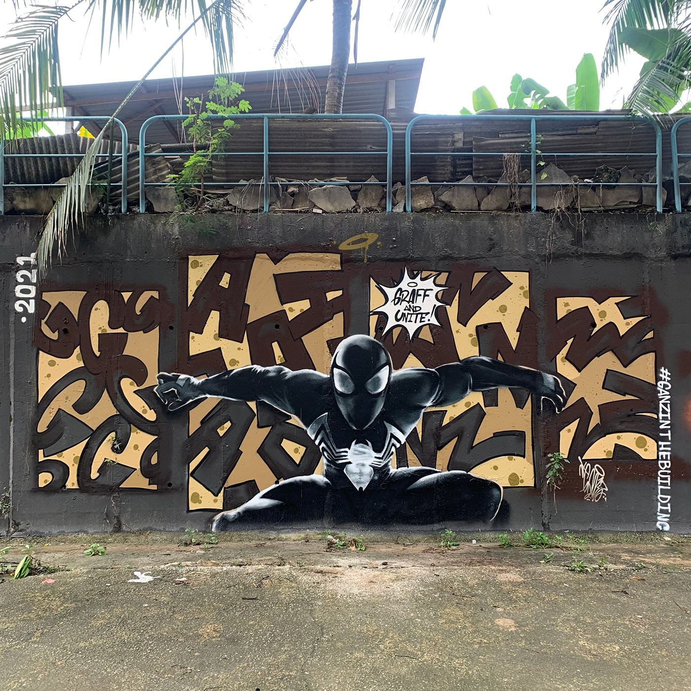 venom wallpainting Mural malaysia kualalumpur marvel blackspiderman datokeramatlrt Ganz Ganzgraffiti graffitimalaysia malaysiagraffiti spraypainting