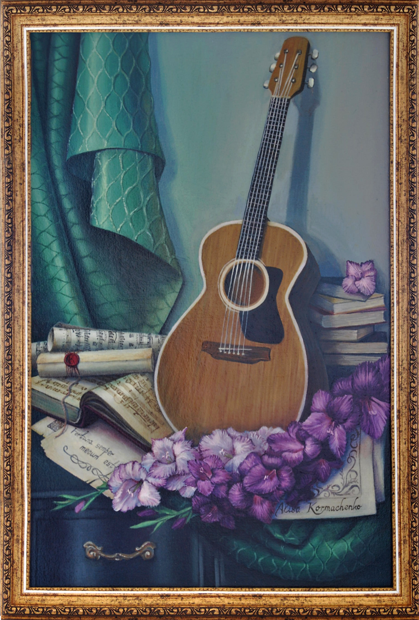 Flowers medical mask design Music Instruments Oil Painting on canvas souvenir products still life typography  