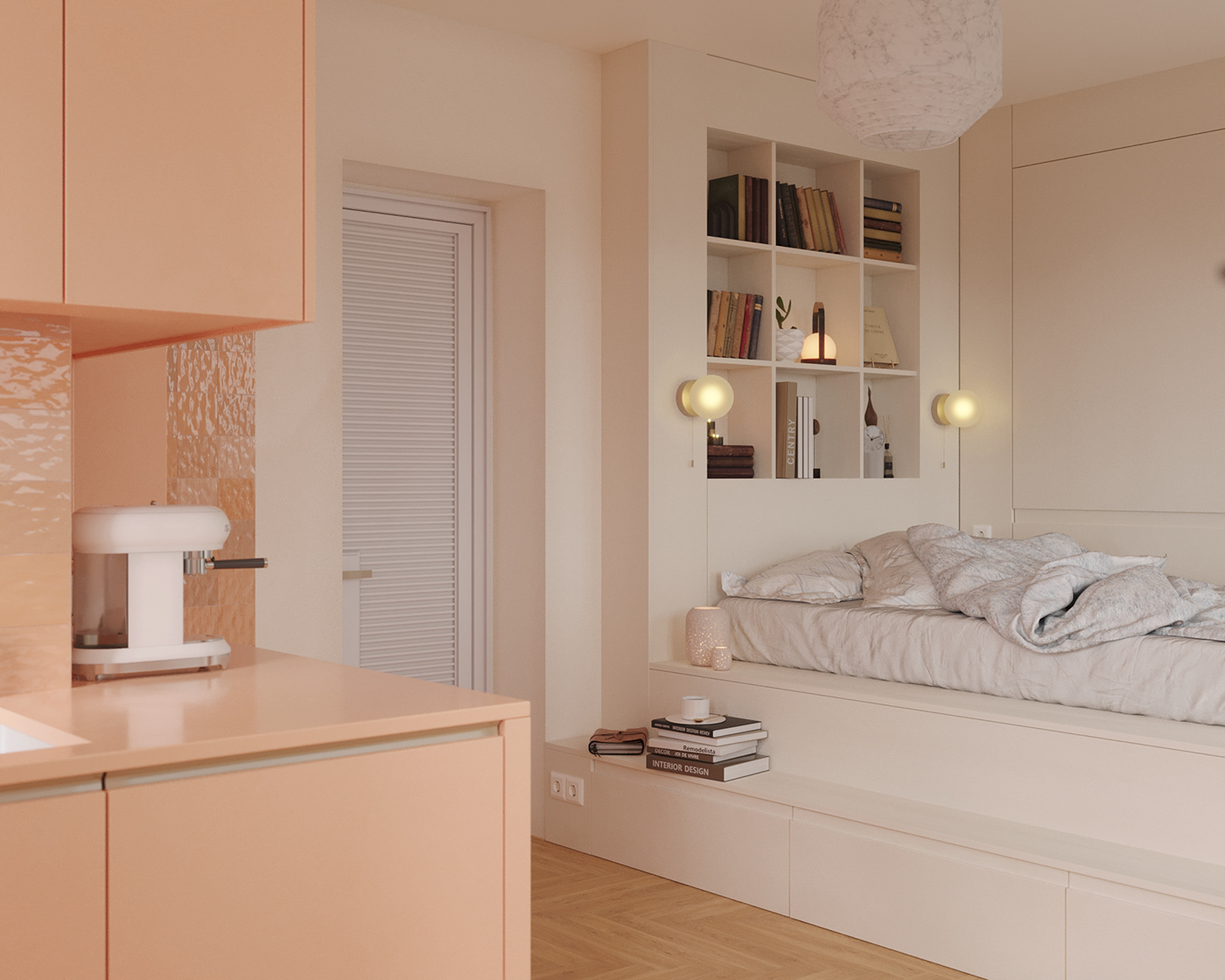3ds max visualization interior design  corona pantone color kitchen design Render modern 3D