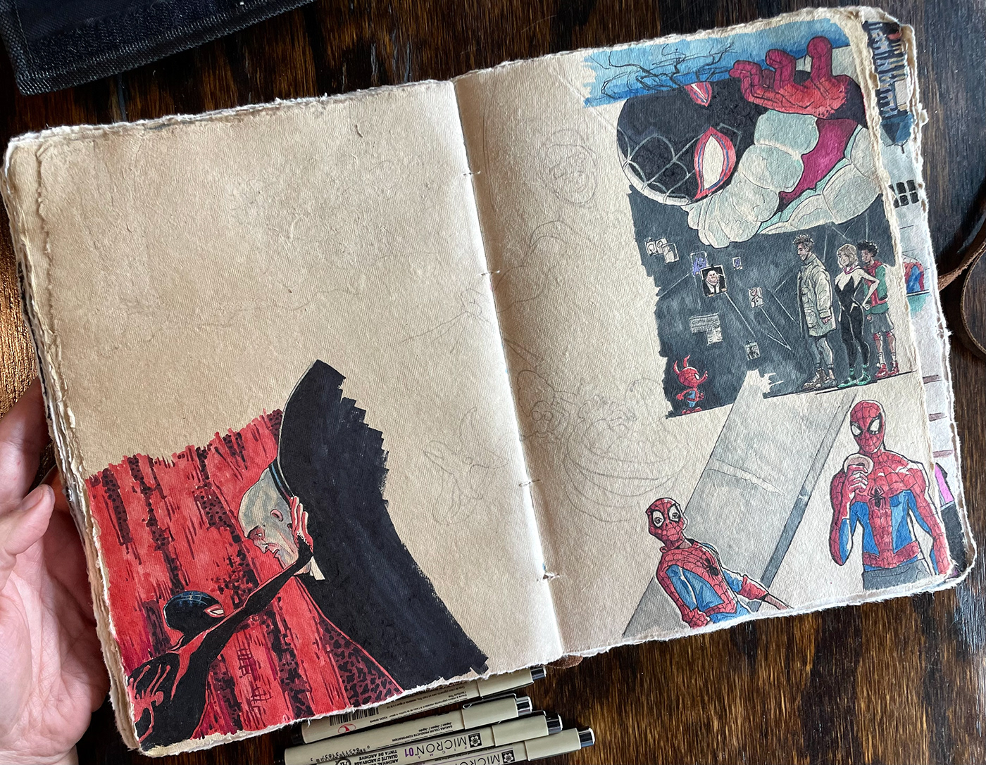 sketchbook comics disney ILLUSTRATION  inking markers marvel marvelstudios Movies sketch sketching spiderman