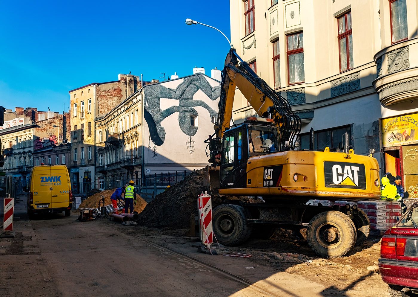 armagedon city Excavator industry machinery Mural renovation Street streetart Urban