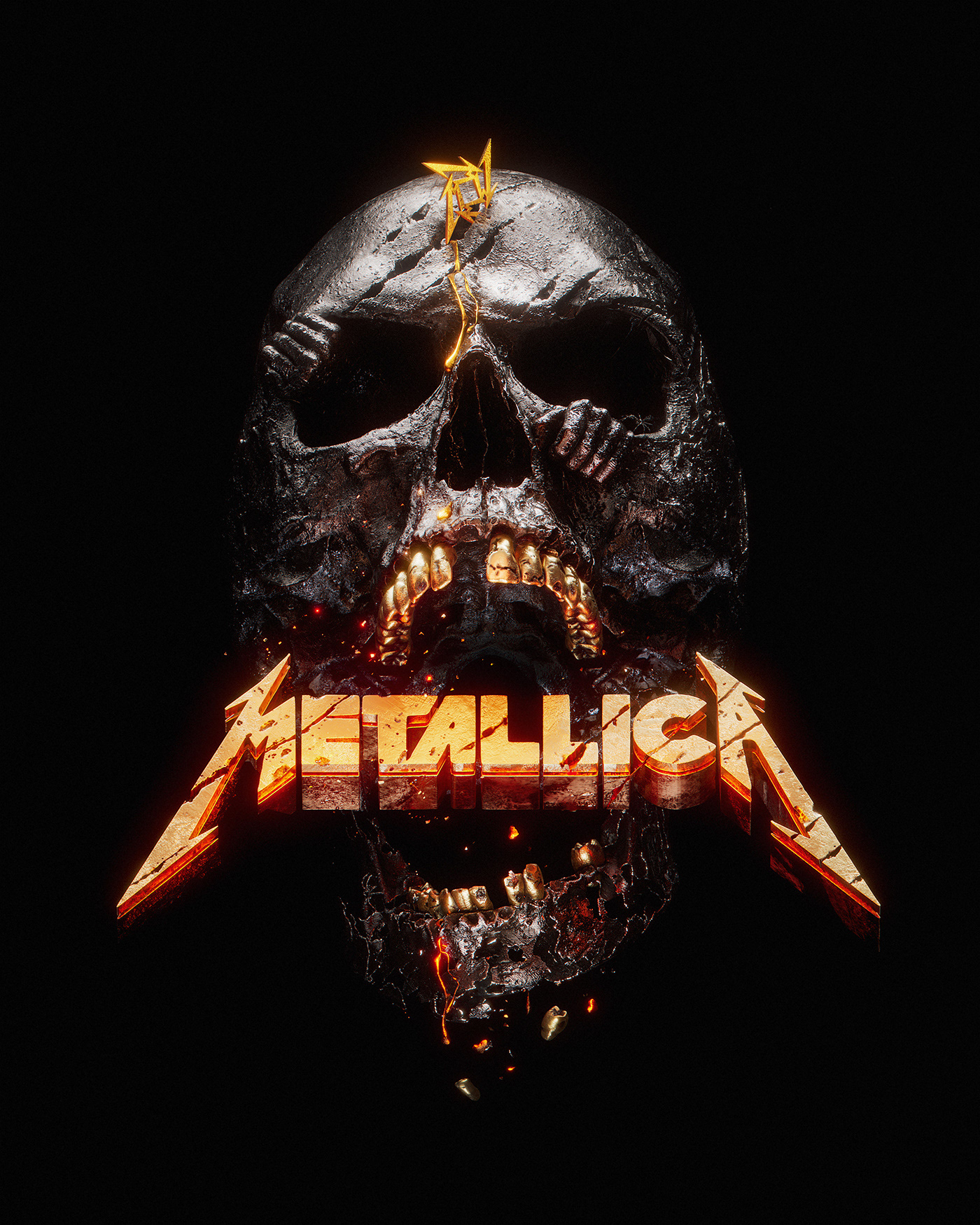 metal Metallica meta james hetfield rock skull gold 72 seasons