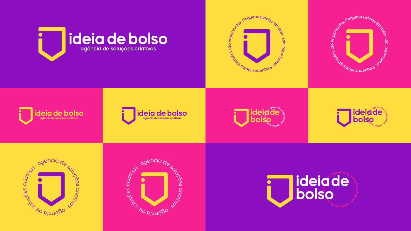 ideia de bolso agencia publicidade agencia publicitaria Logomarca Logotipo purple yellow branding  marketing  
