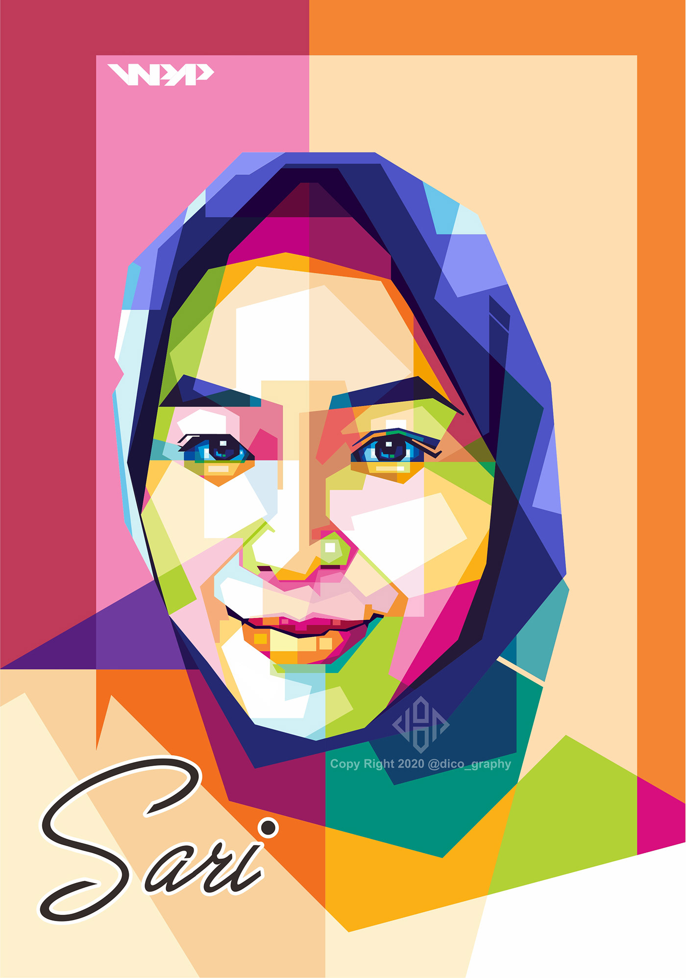 Woman in wpap painting