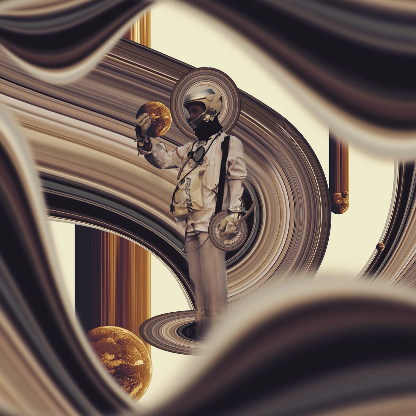 abstract falling Perspective Planets Space  spaceman