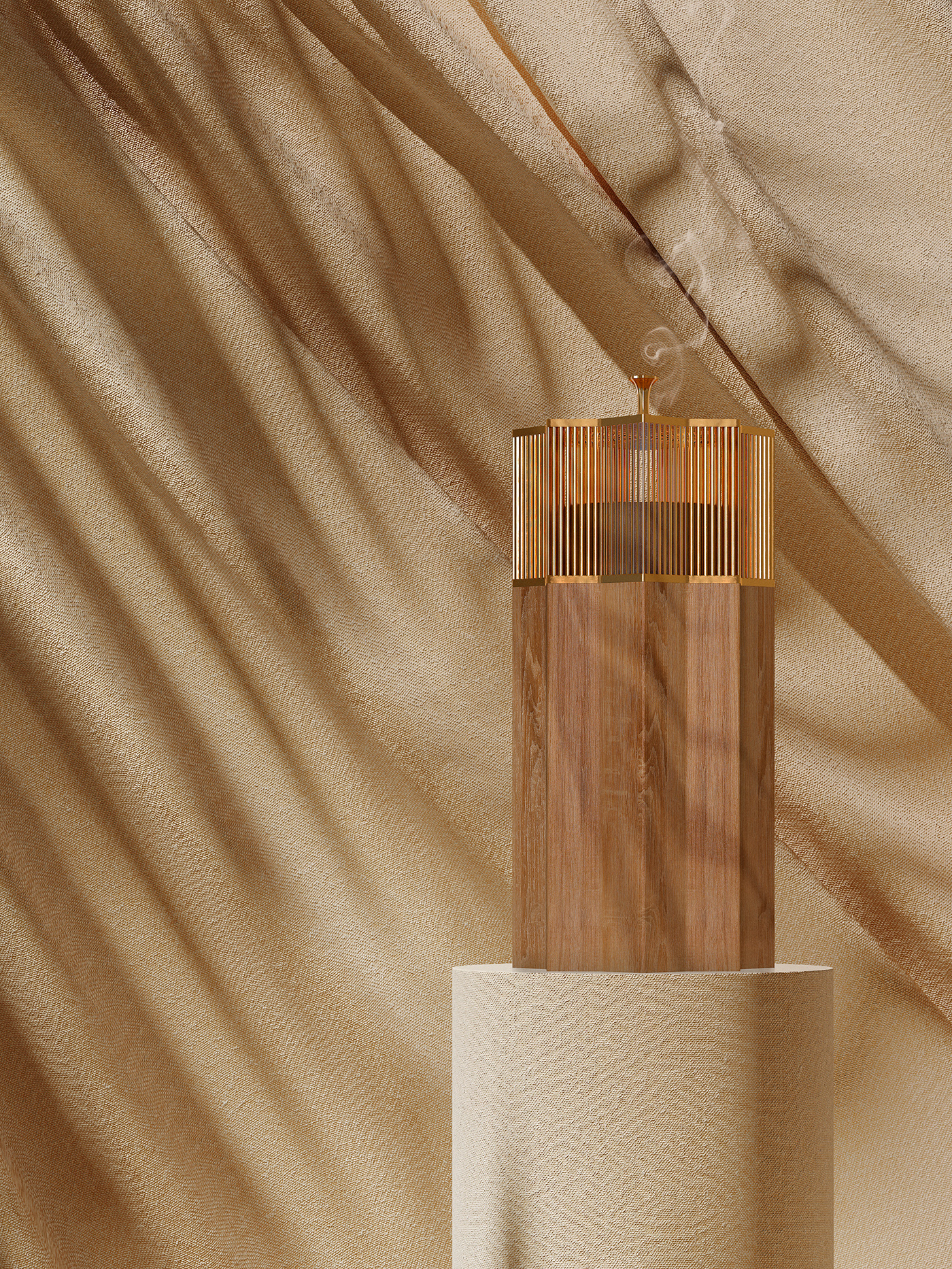 3D decor design gold home homeware product product design  rendering wood