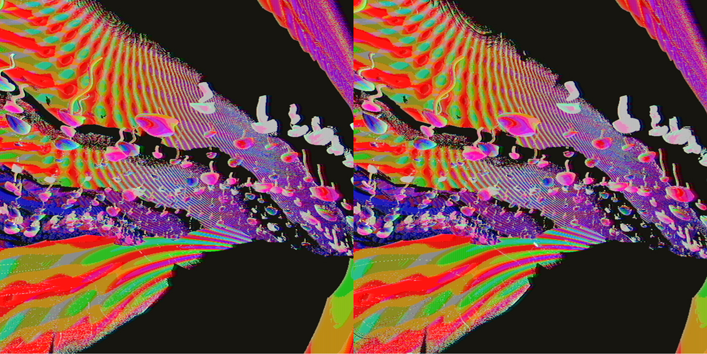 vr Virtual reality shader abstract psychedelic Stereoscopy 3D volumetric