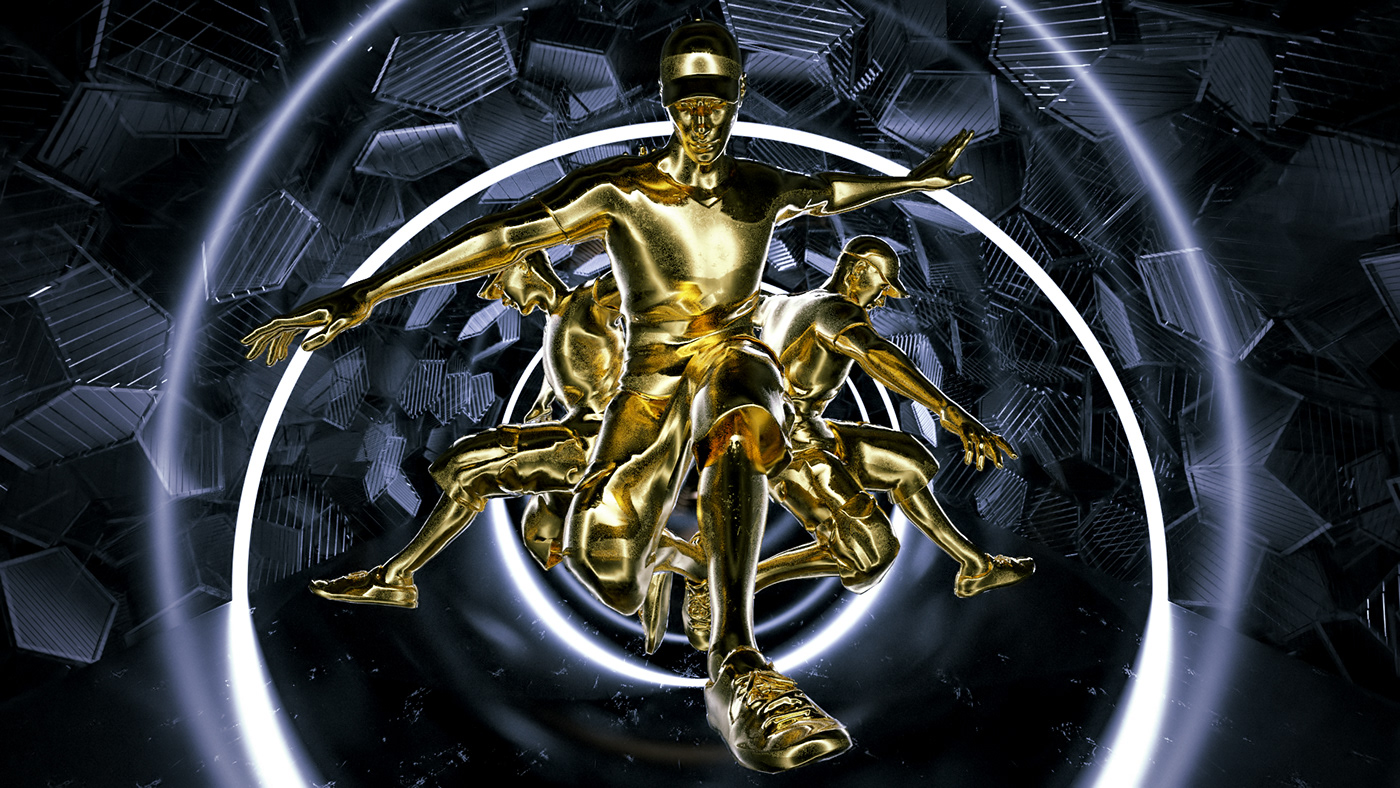 runner gold geometry SYNTH impulse projection music suspense motion vibration