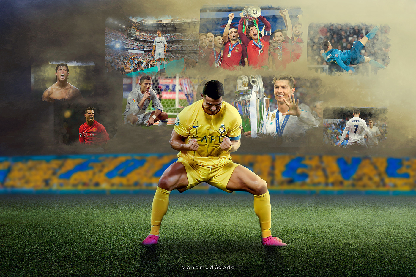 CR7 Ronaldo football Sports Design Social media post Graphic Designer photoshop poster artwork KSA