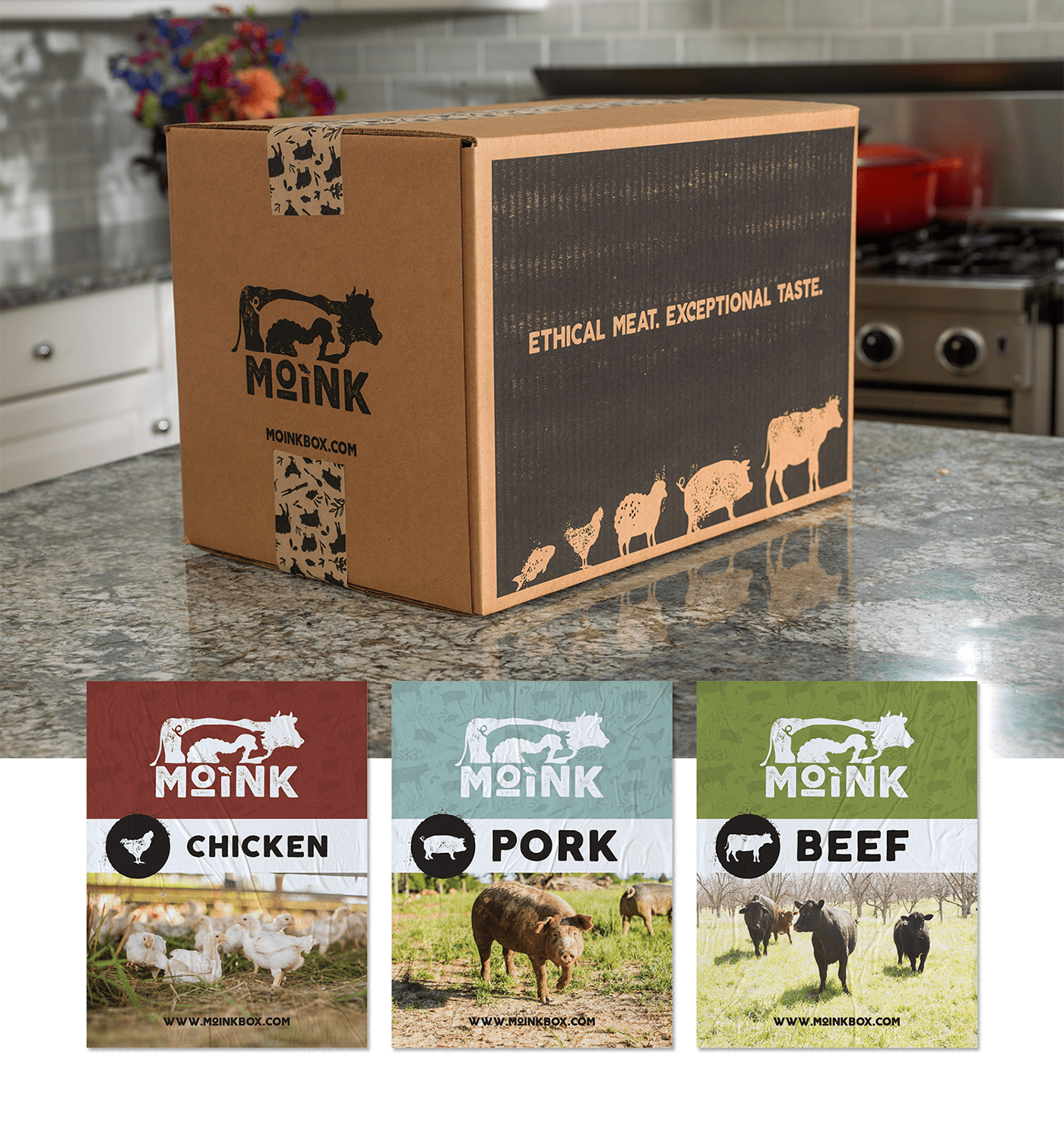 ethical meat labelle mo meat subscription MoInk moink box subscription box subscription design