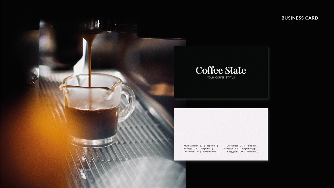 Разработка фирменных визиток для кофейни. Визуализация визитных карточек.