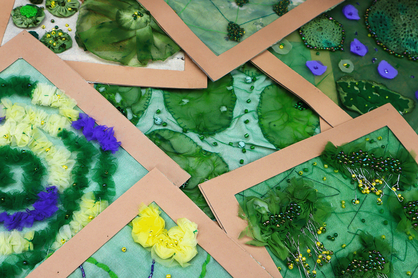 Embroidery Fungi algae textile design  surface FabricManipulation surfacemanipulation
