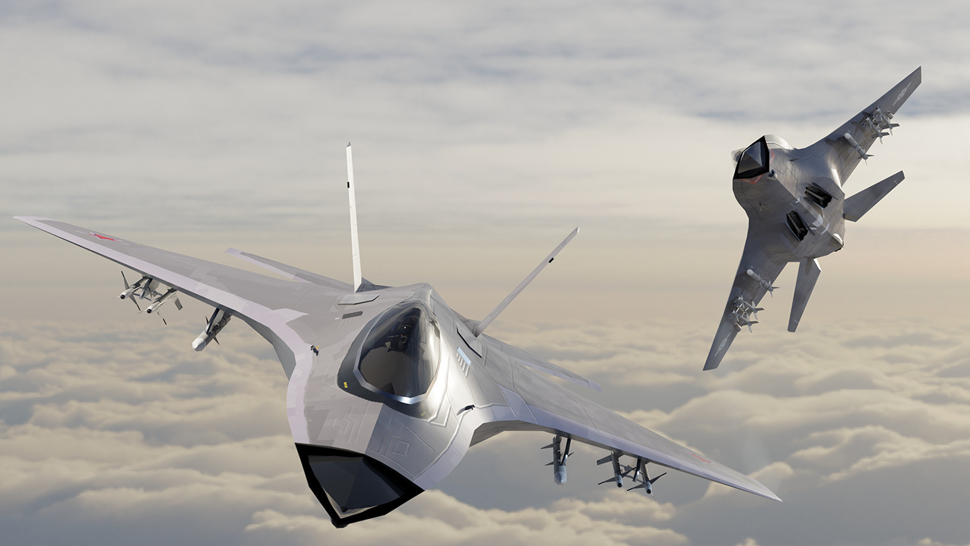 3D Aircraft airplane blender Fighter interceptor lowpoly mig-41 mikoyan-gurevich pak dp