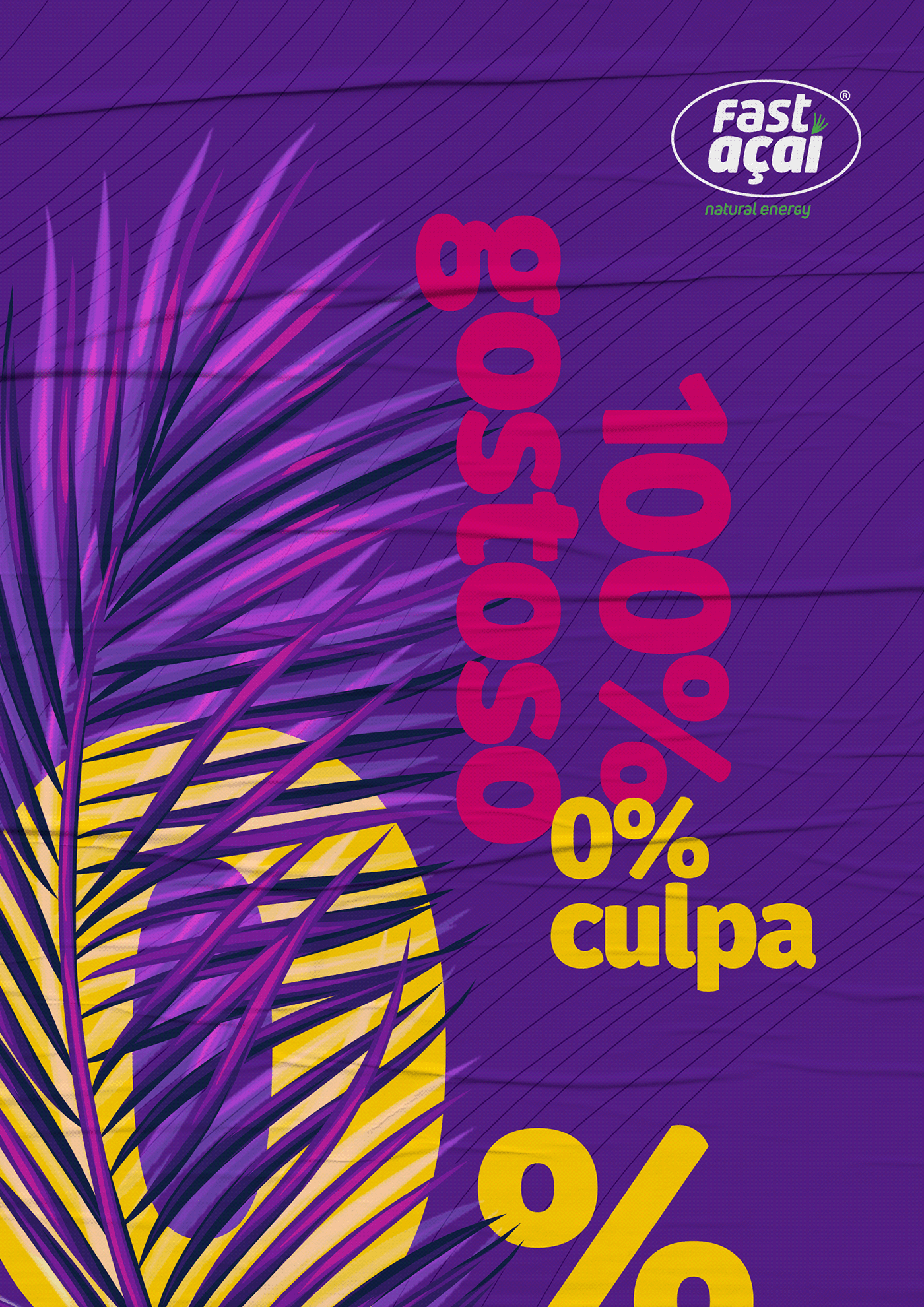 0% acai cartaz design fast açaí FIT Goiás lambe lambe zero