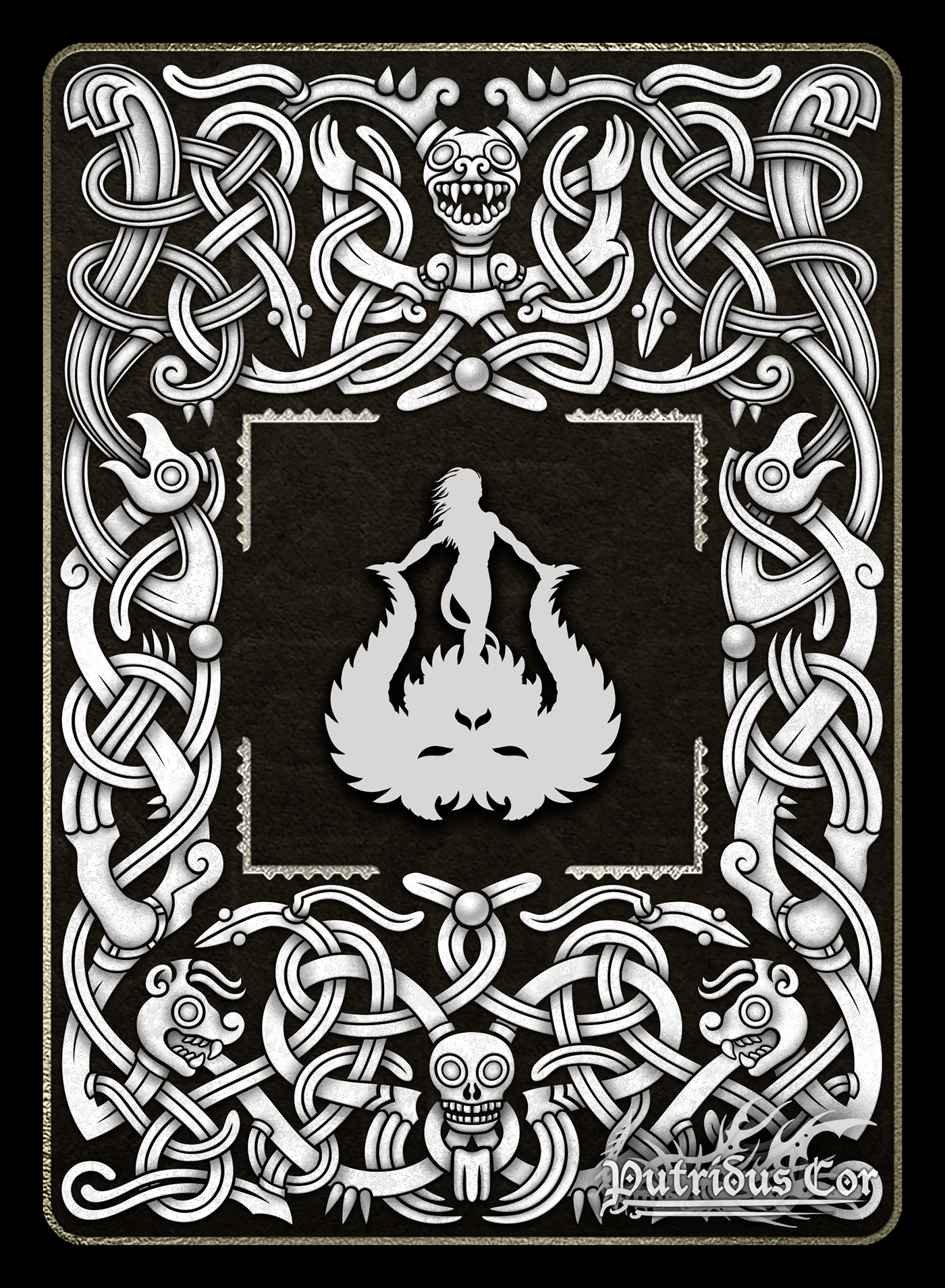 card design viking pattern Norse card game Playing Cards nordic germanic knotwork oseberg