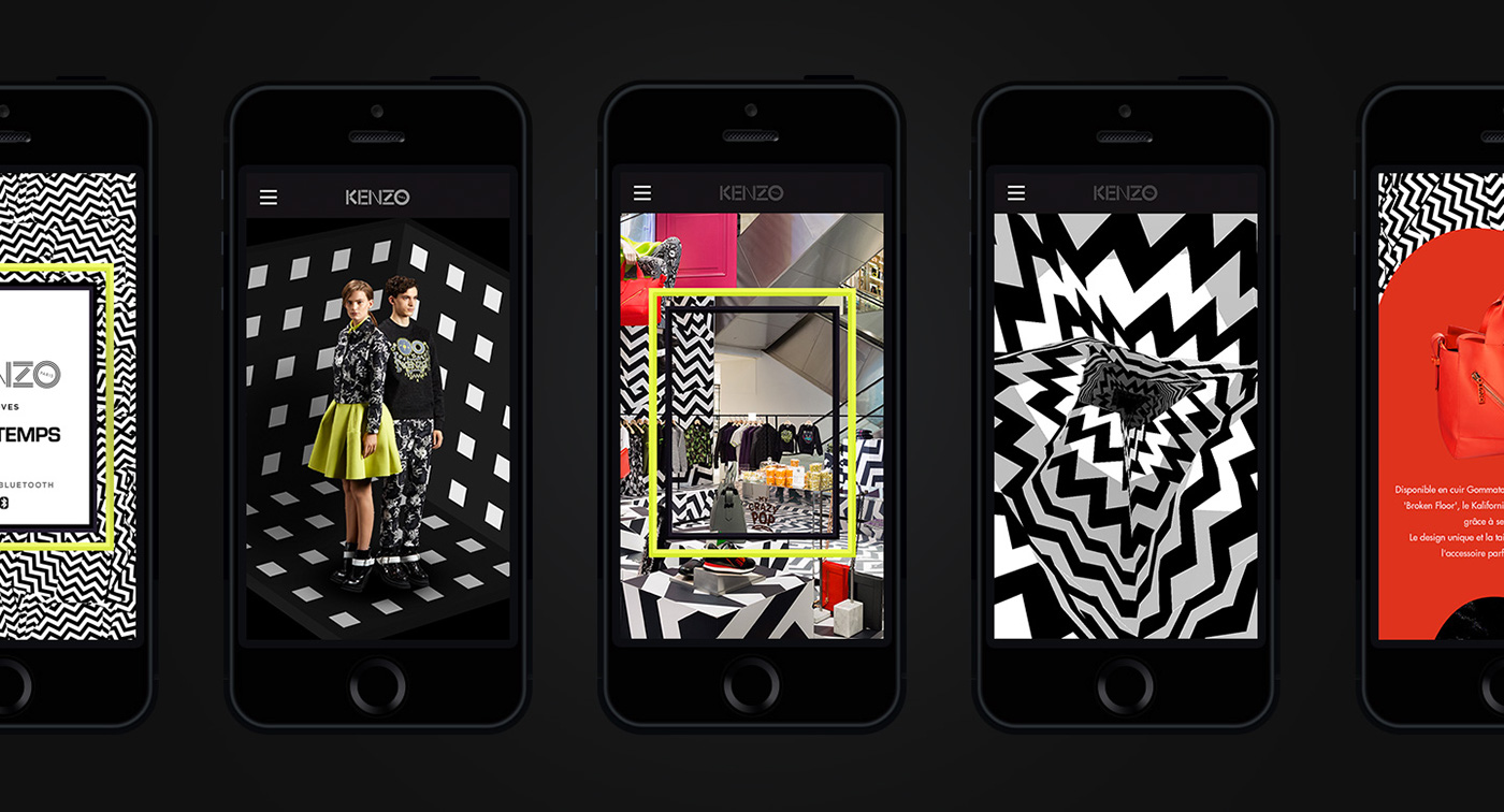 Mobile app Fashion  animation  mobile application kenzo art direction 