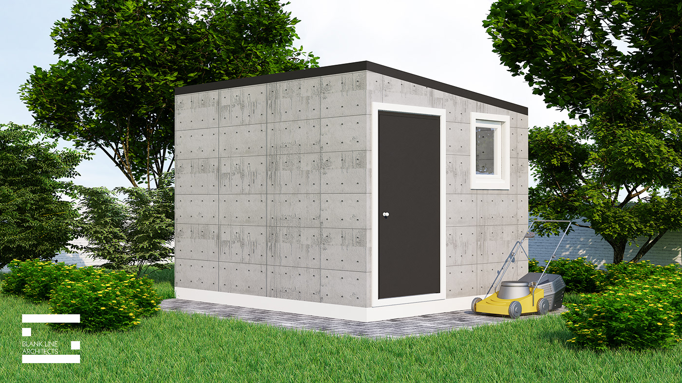 architecture The Garden Shed 3D Rendering shed farm