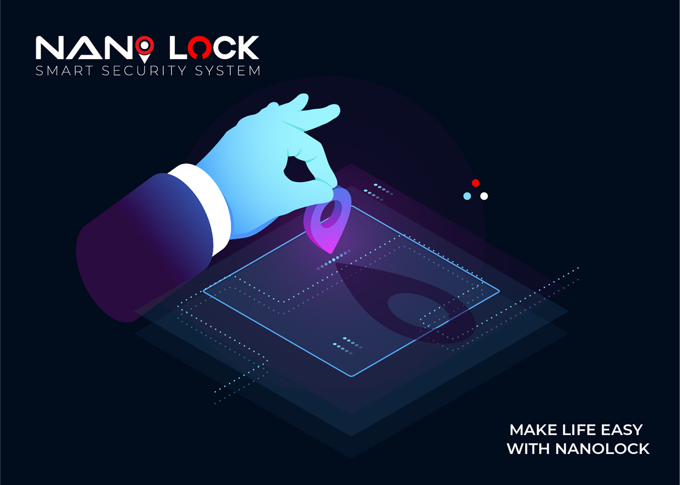 Smart security device digital brand identity visual nanolock nanolockbd razauix лого