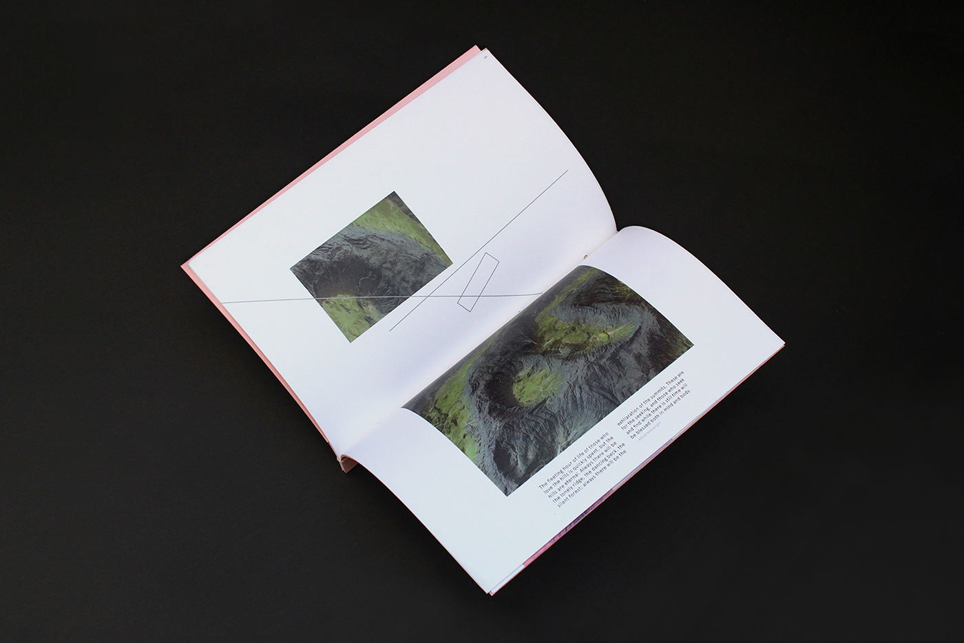 book print binding terrain Landscape typography   editorial 3D paper embossing
