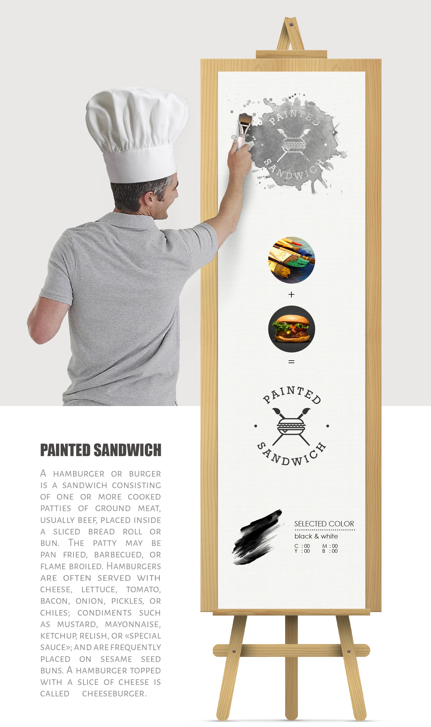brand branding  logo Logo Design restaurant Food truck Packaging sandwich Painted colors