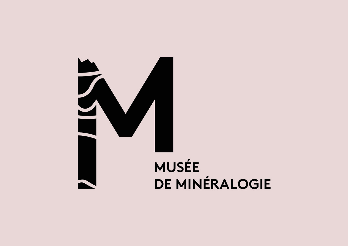 affiche couches croûte terrestre identité visuelle logo minéraux musée de minéralogie Paris profondeur